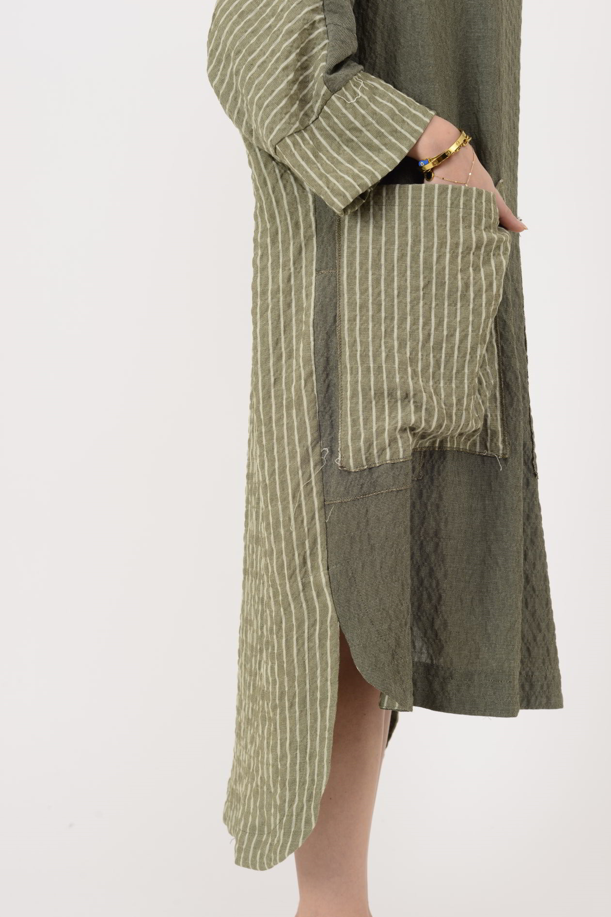 AN10745 BLUNT CEP DETAYLI GOFRE ELBİSE