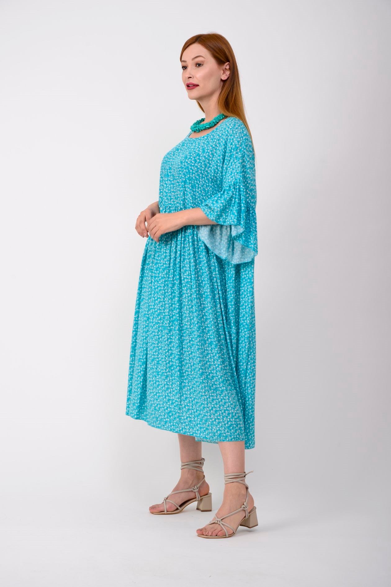AN136 MİNİK ÇİÇEK DESENLİ ROBALI BOHO ELBİSE