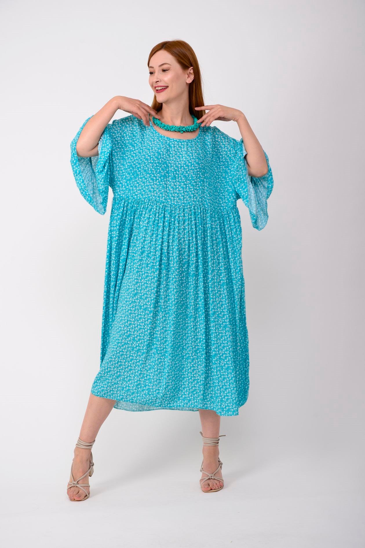 AN136 MİNİK ÇİÇEK DESENLİ ROBALI BOHO ELBİSE