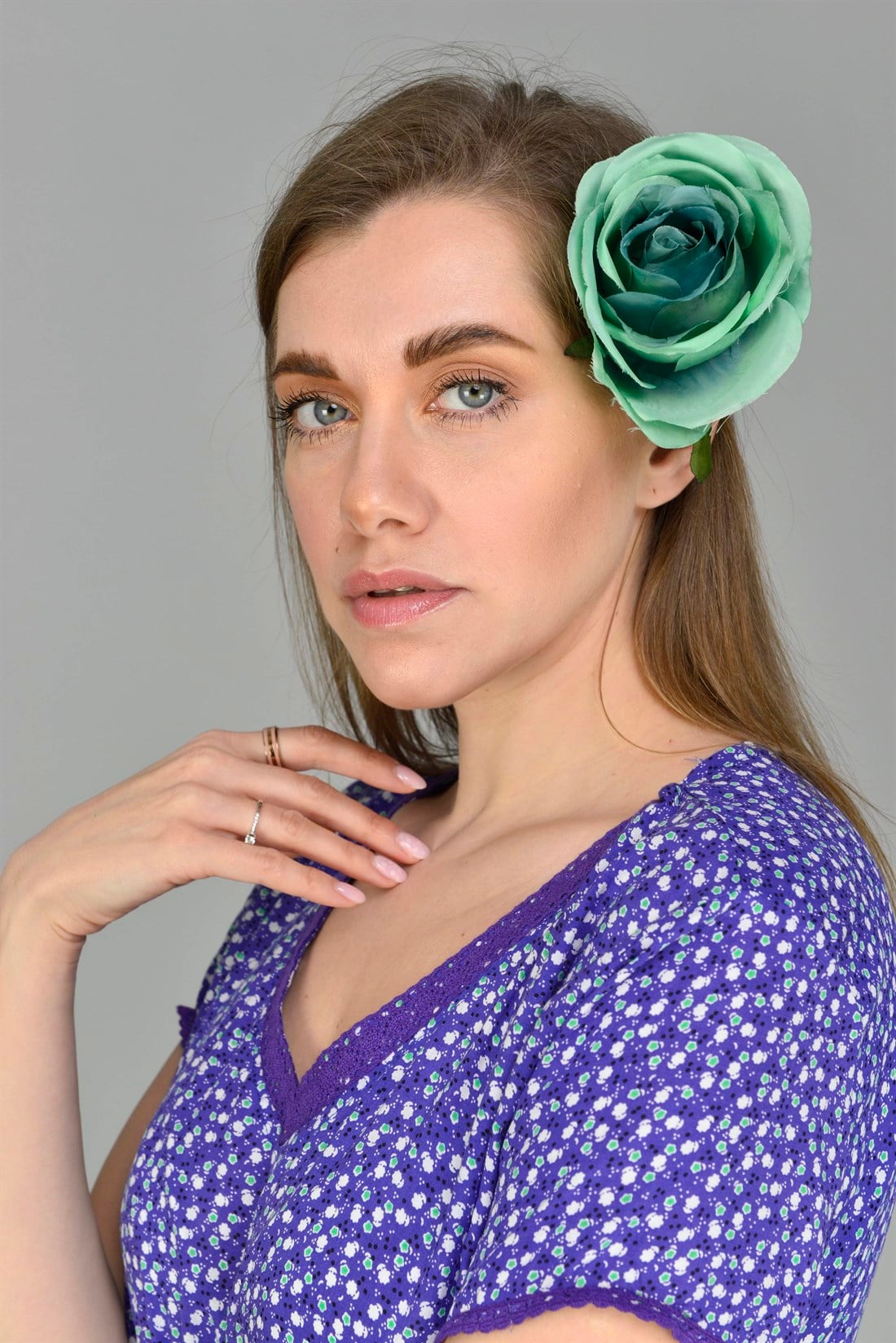 AN152-1 VOLANLI ÇITIR DESEN BOHO ELBİSE