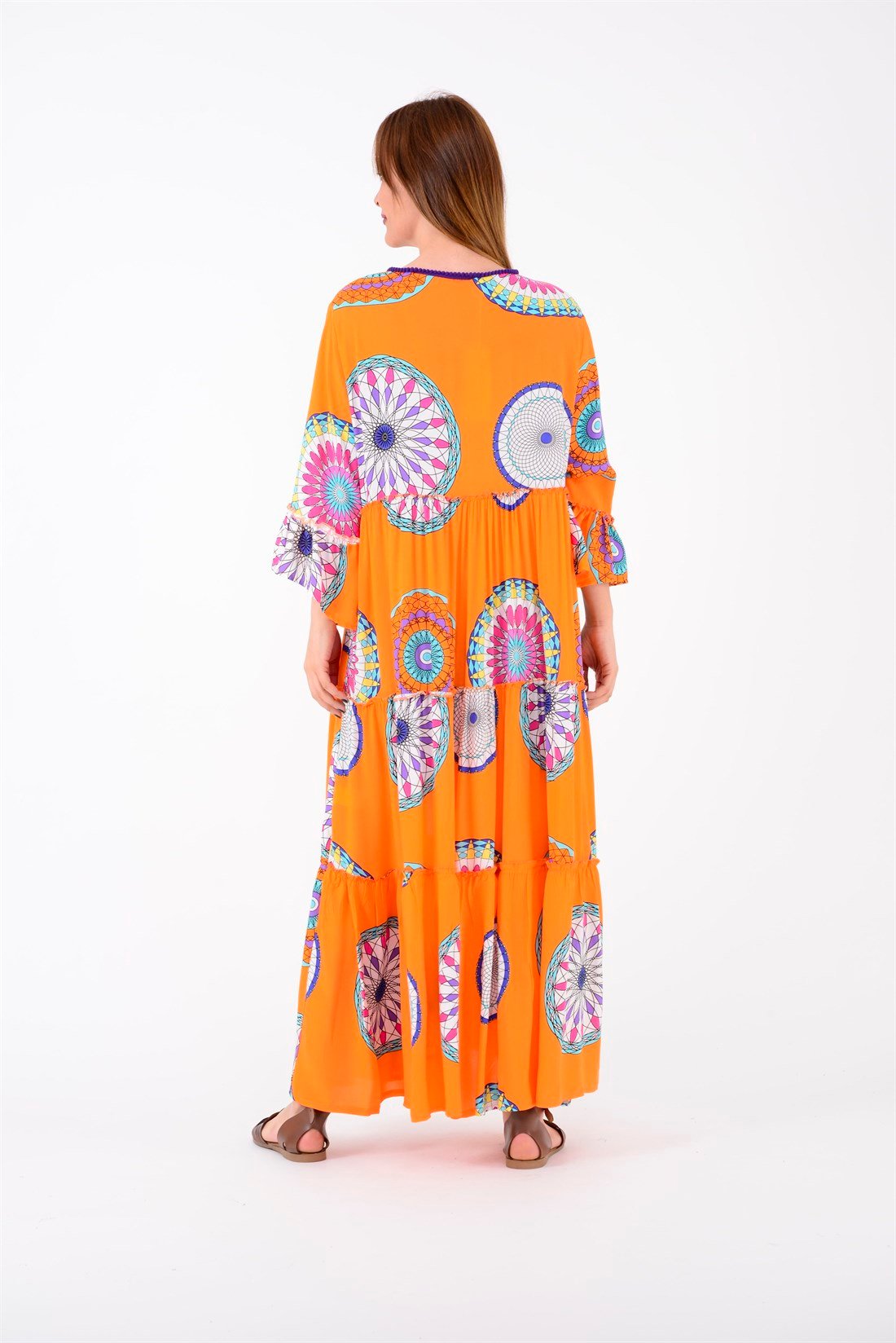 AN178 ASHE MANDALA DESEN BOHO ELBİSE