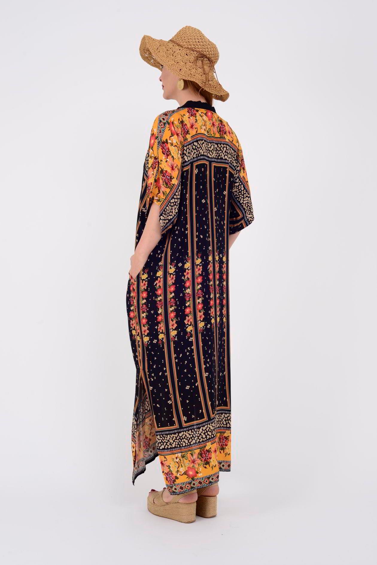 AN19005 22-2968 FLORA V YAKA CRAFT ELBİSE