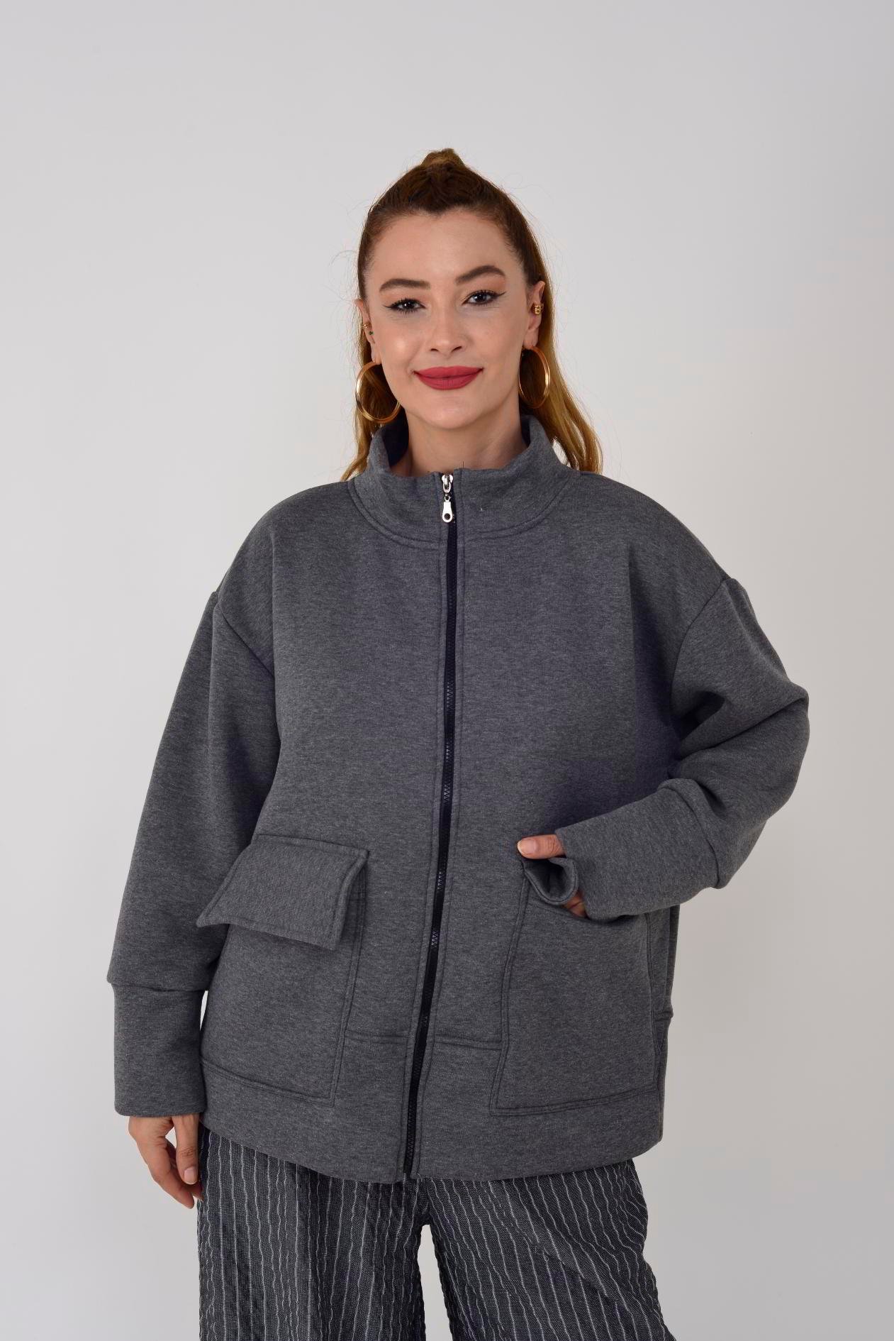 AN2082 CEP DETAYLI FERMUARLI POLAR CEKET