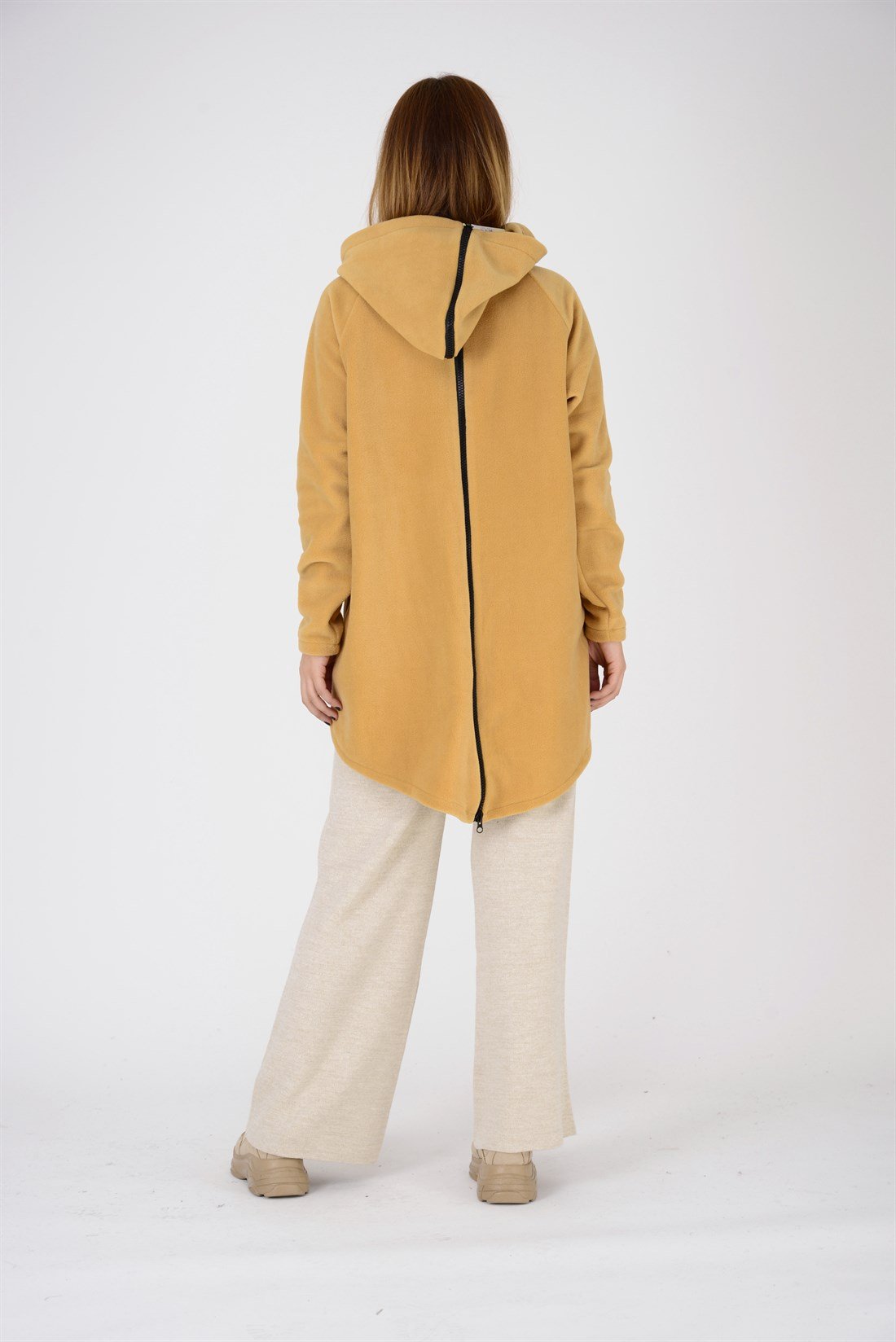 AN2115 FERMUAR DETAYLI KAPÜŞONLU POLAR SWEAT