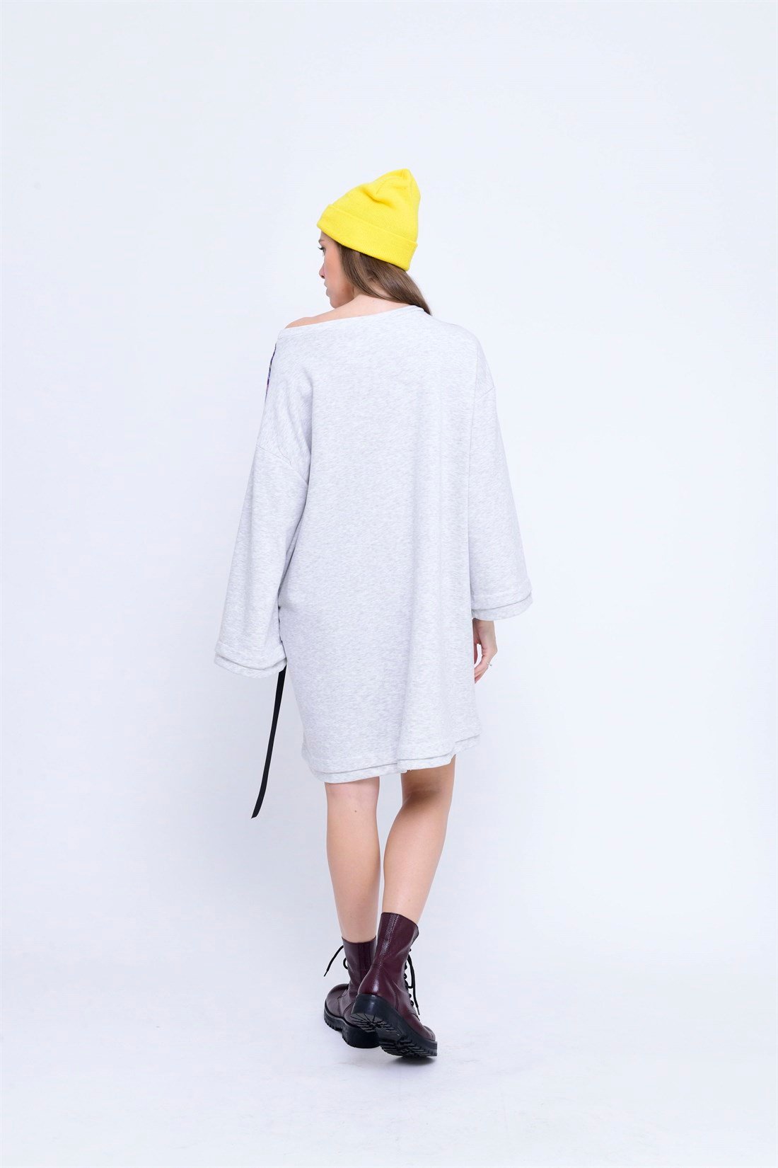AN2126 EKOSELİ CEP DETAYLI SWEAT ELBİSE
