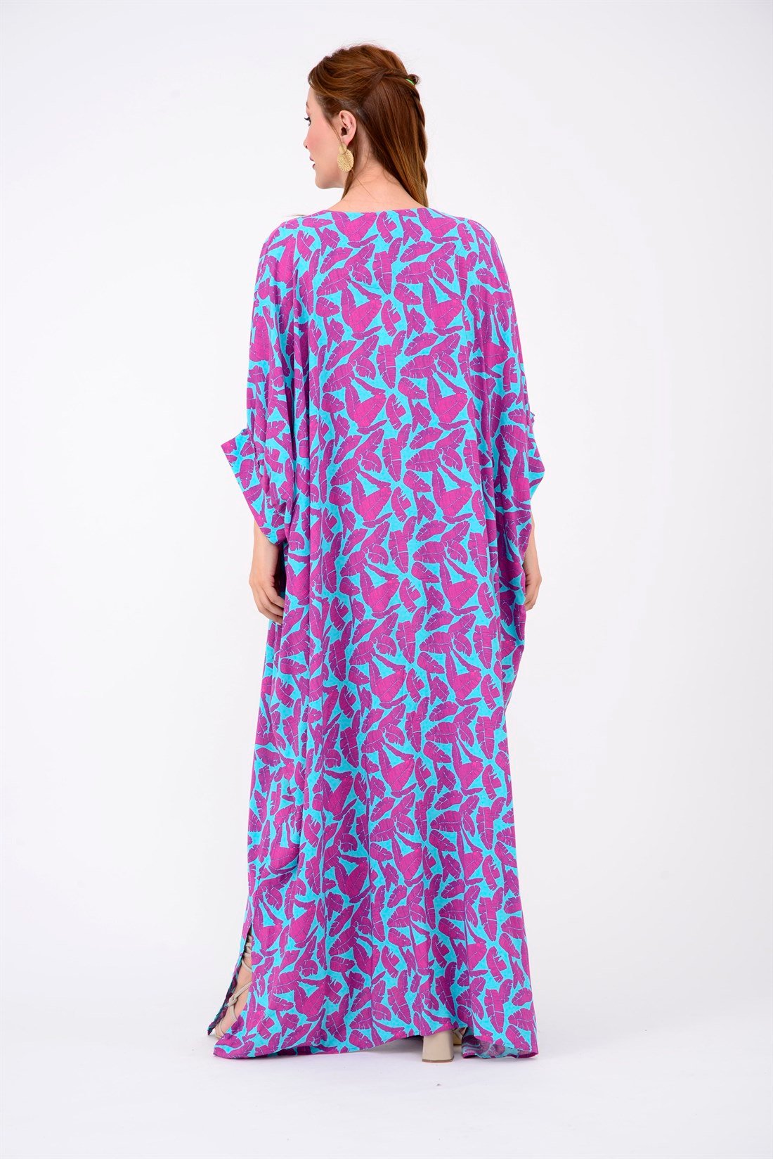 AN4001 TÜY OVERSİZE YIRTMAÇ DETAY ELBİSE