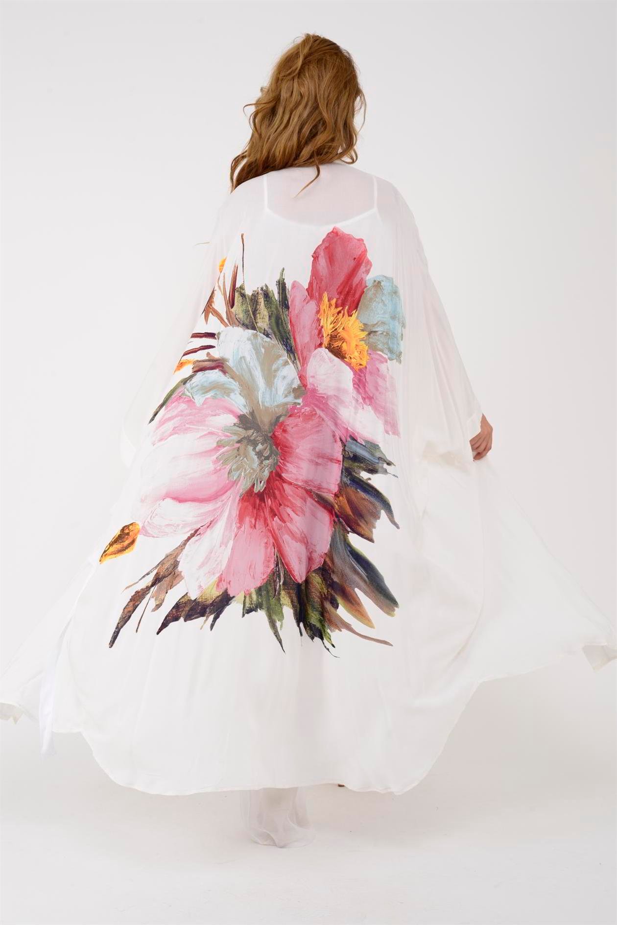 AN4013 ÇİÇEK BASKILI KİMONO