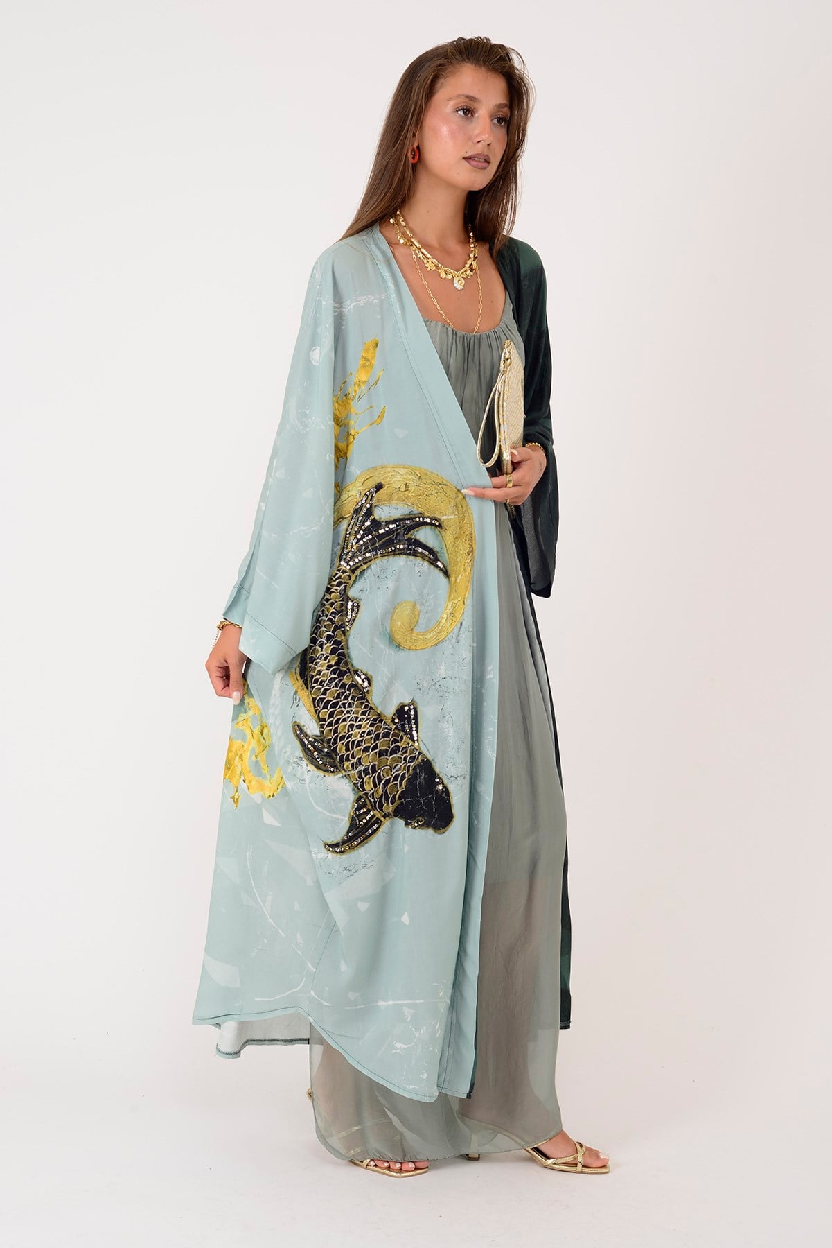 AN4013 DRAGON JAPON BALIĞI DESEN KİMONO
