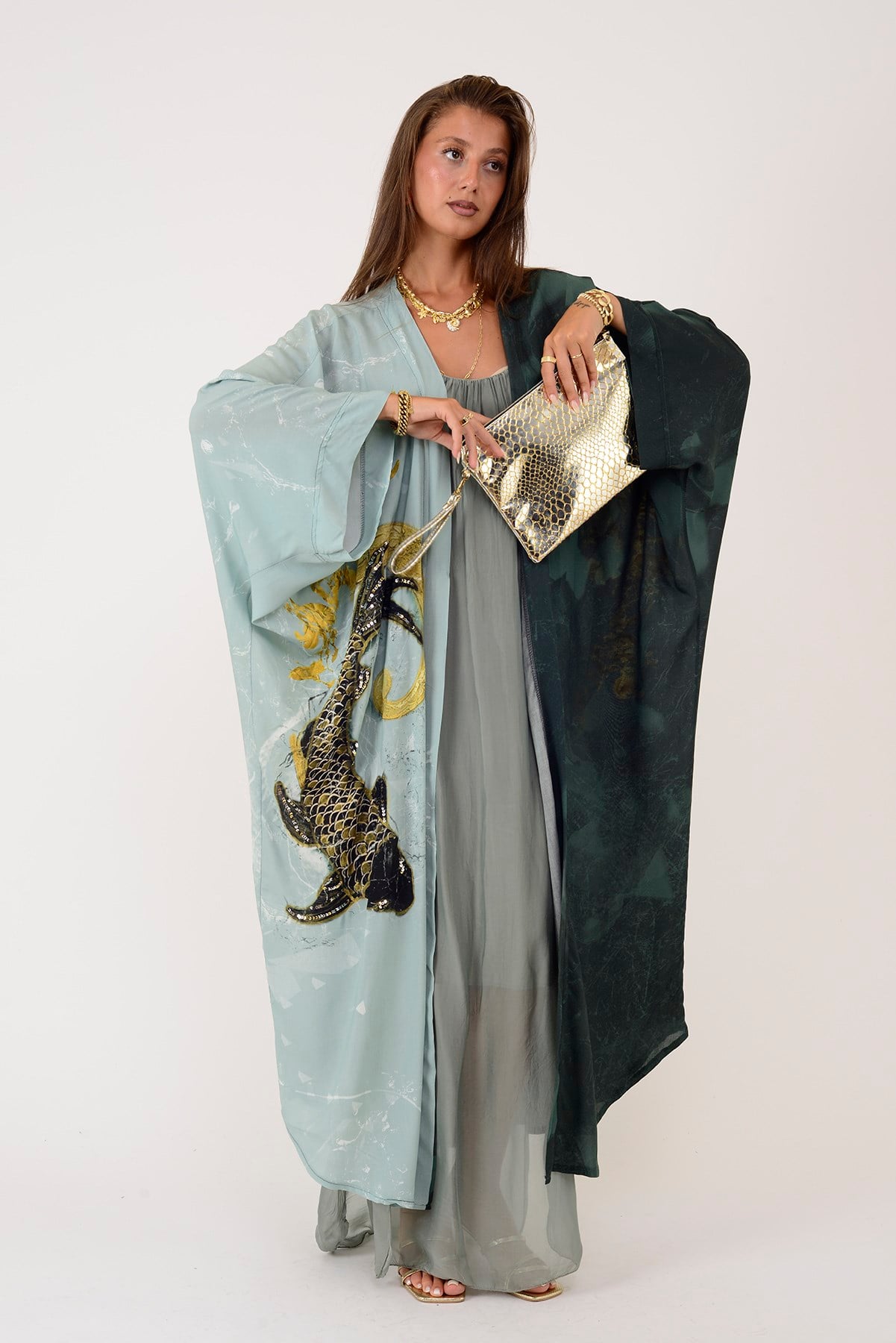 AN4013 DRAGON JAPON BALIĞI DESEN KİMONO