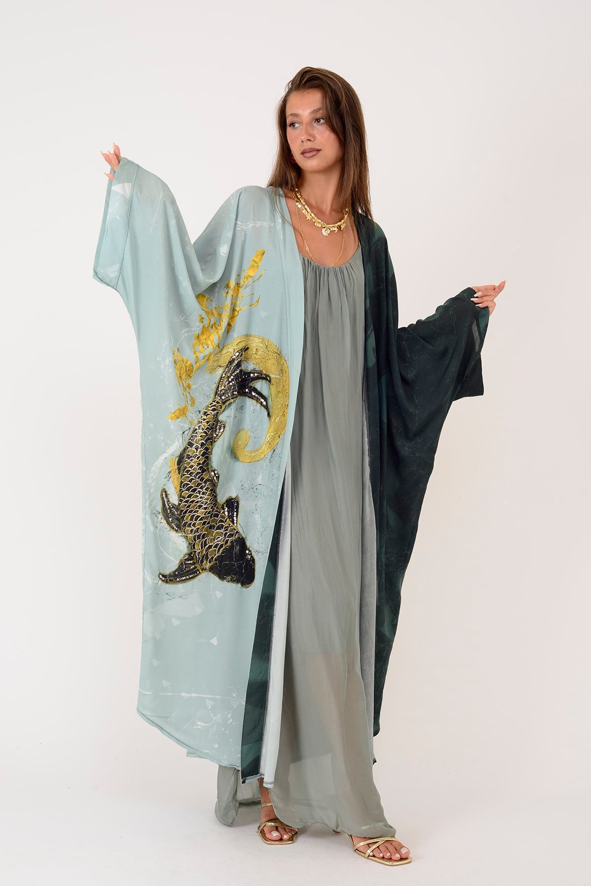 AN4013 DRAGON JAPON BALIĞI DESEN KİMONO