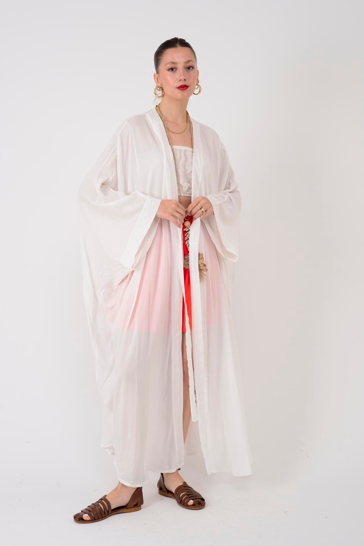 AN4013 PÜSKÜL DETAYLI ŞAHMARAN DESEN KİMONO