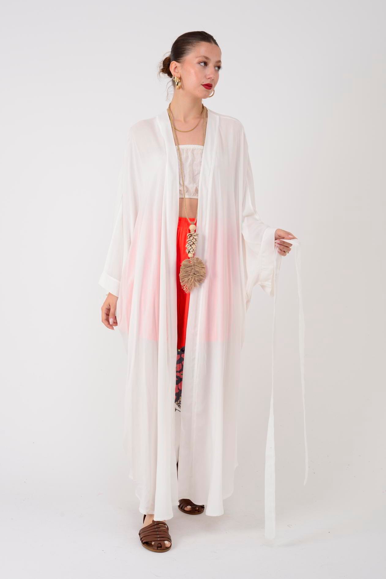 AN4013 PÜSKÜL DETAYLI ŞAHMARAN DESEN KİMONO