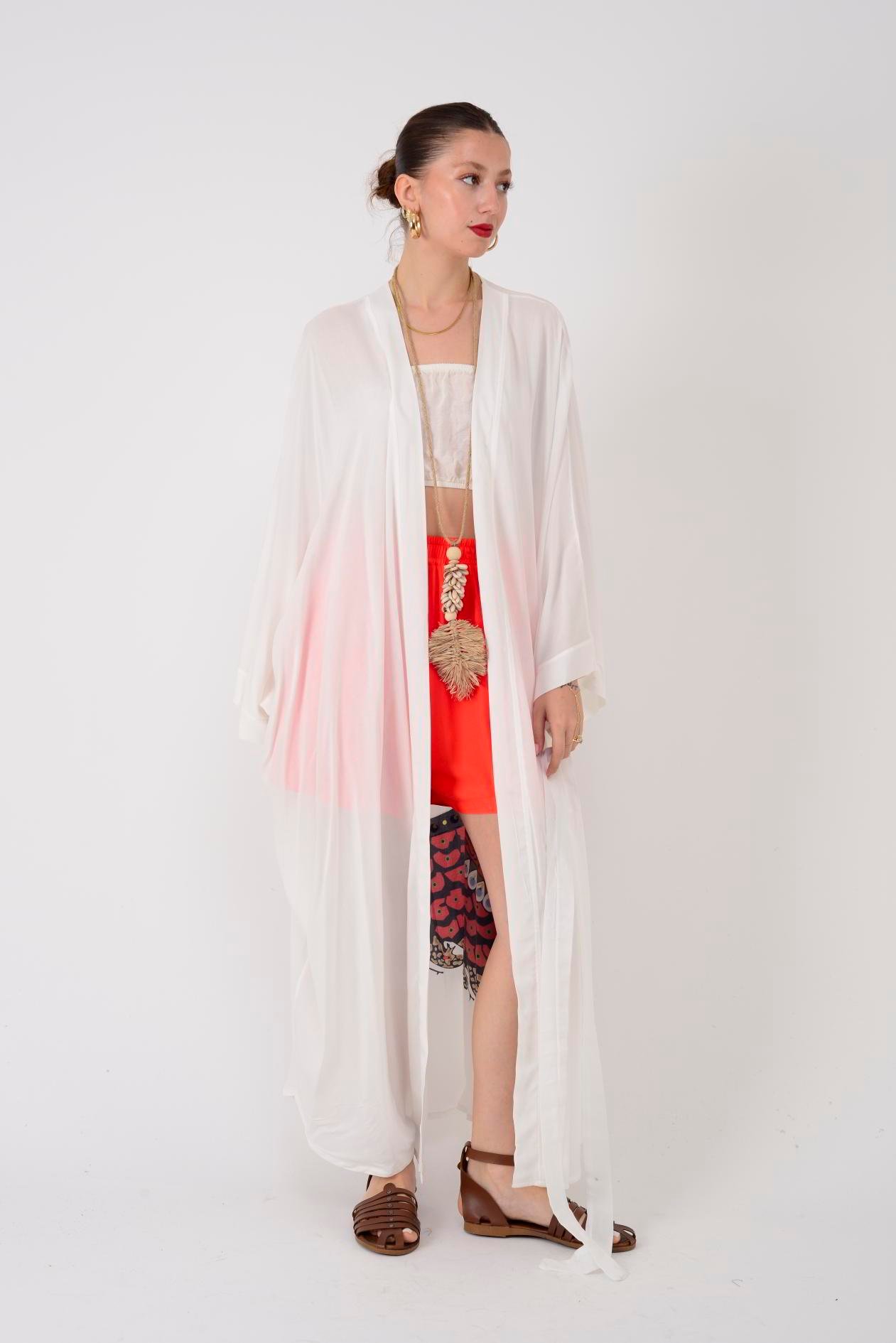 AN4013 PÜSKÜL DETAYLI ŞAHMARAN DESEN KİMONO