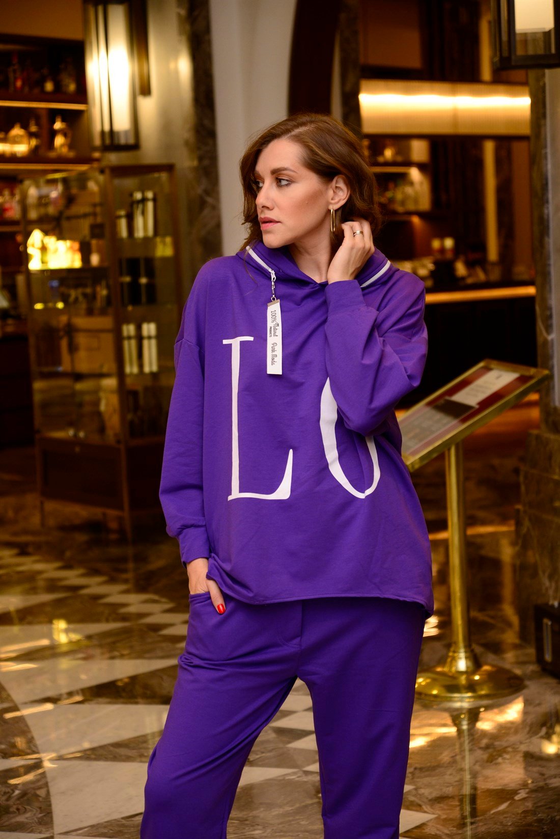 AN9002 LOVE KAPÜŞONLU SWEATSHIRT