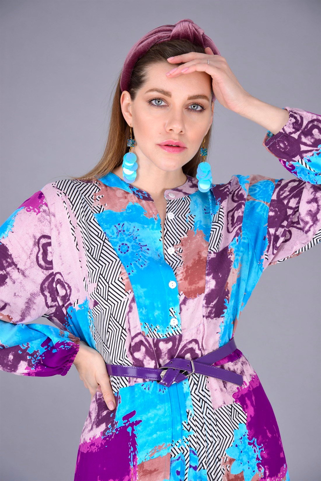 ANR10185 PATCHWORK ELBİSE