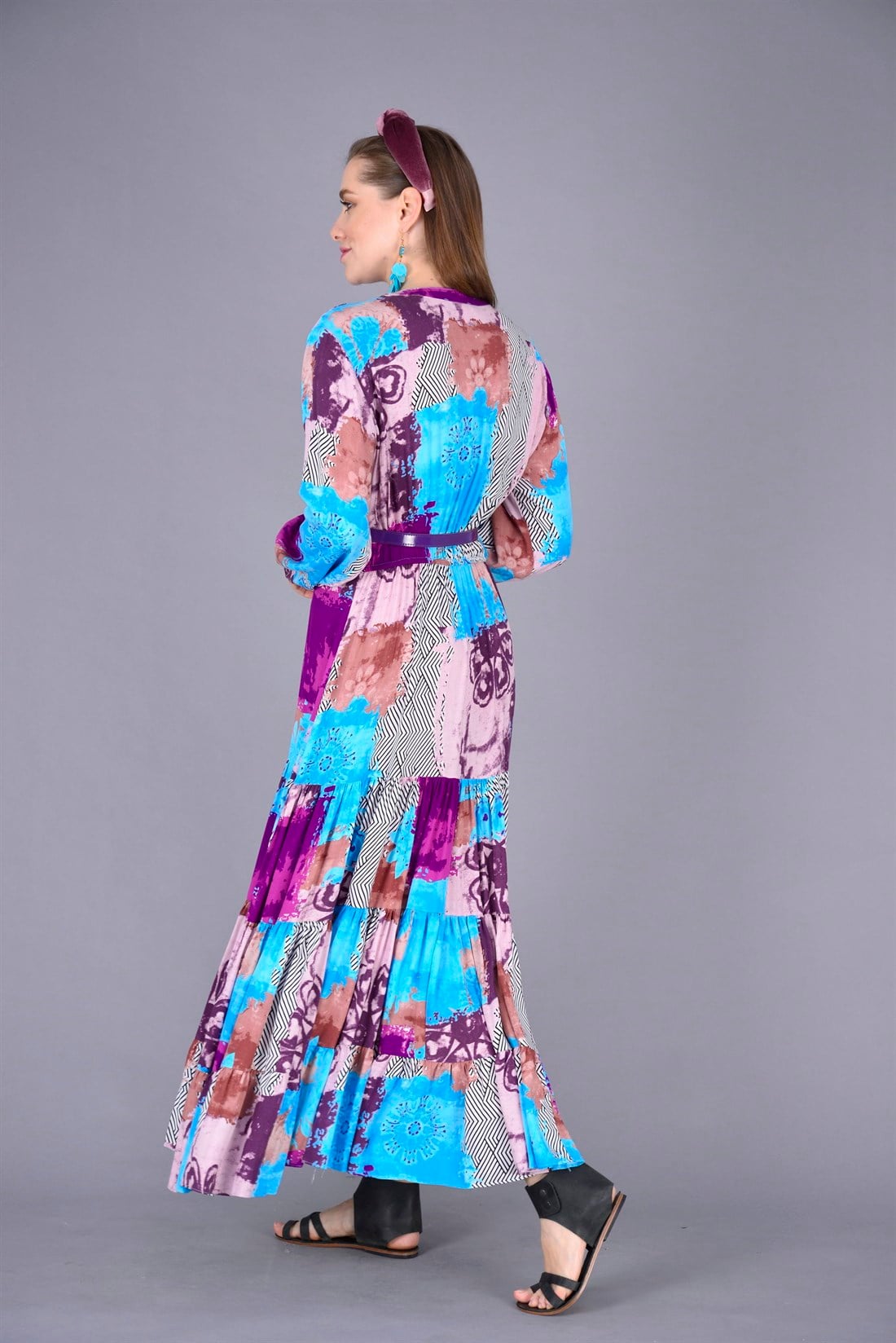 ANR10185 PATCHWORK ELBİSE