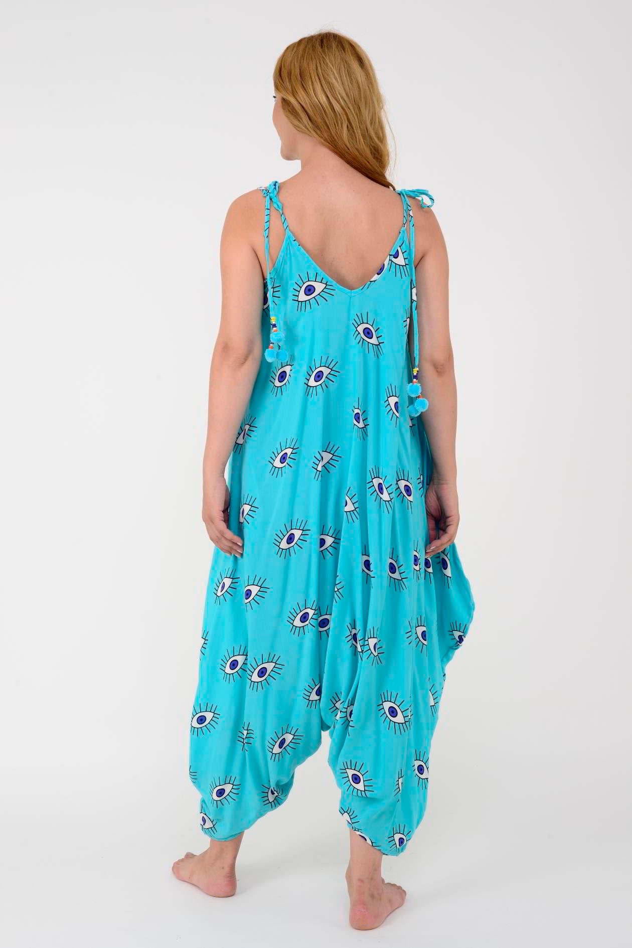 AS34 GÖZ DESENLİ PÜSKÜLLÜ BOHO TULUM