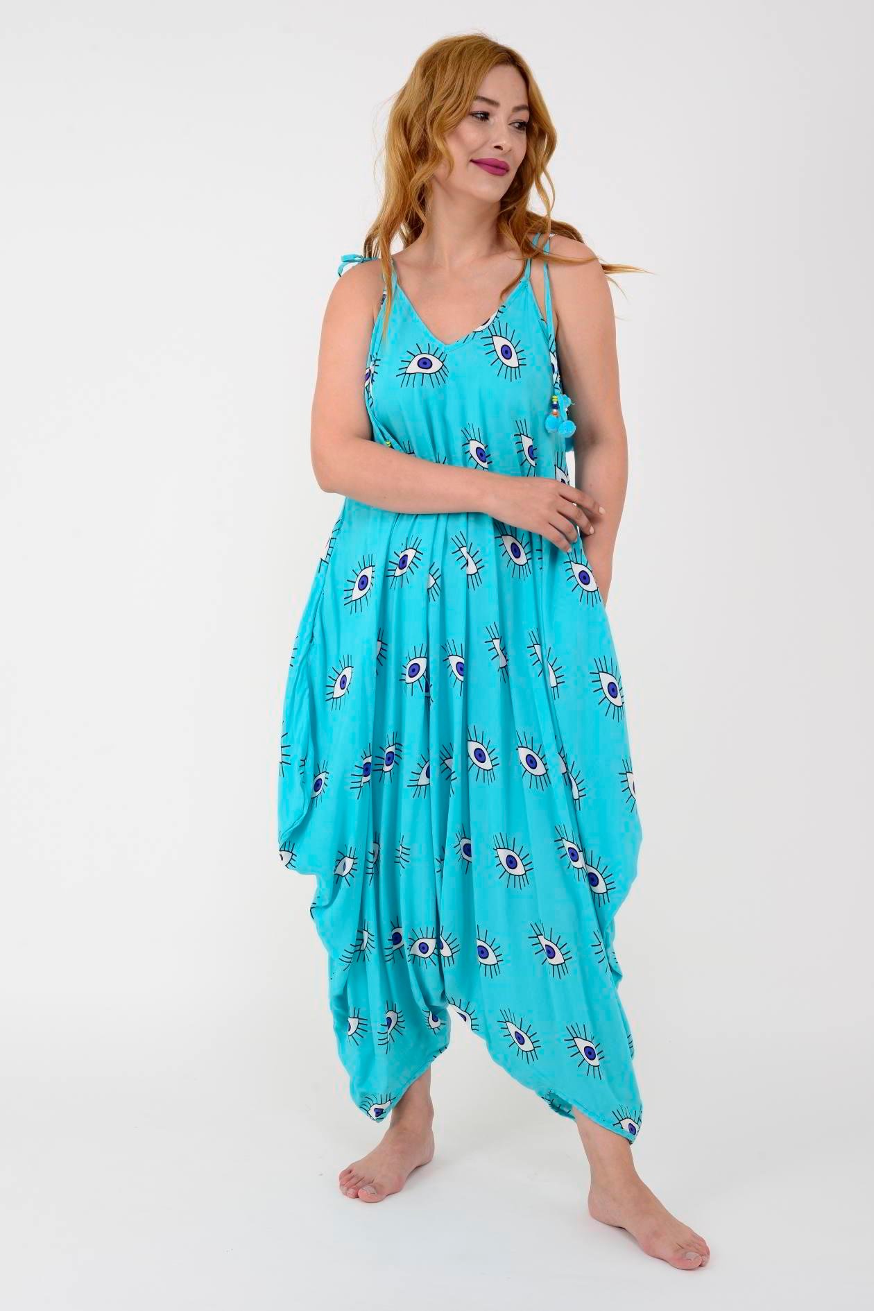 AS34 GÖZ DESENLİ PÜSKÜLLÜ BOHO TULUM