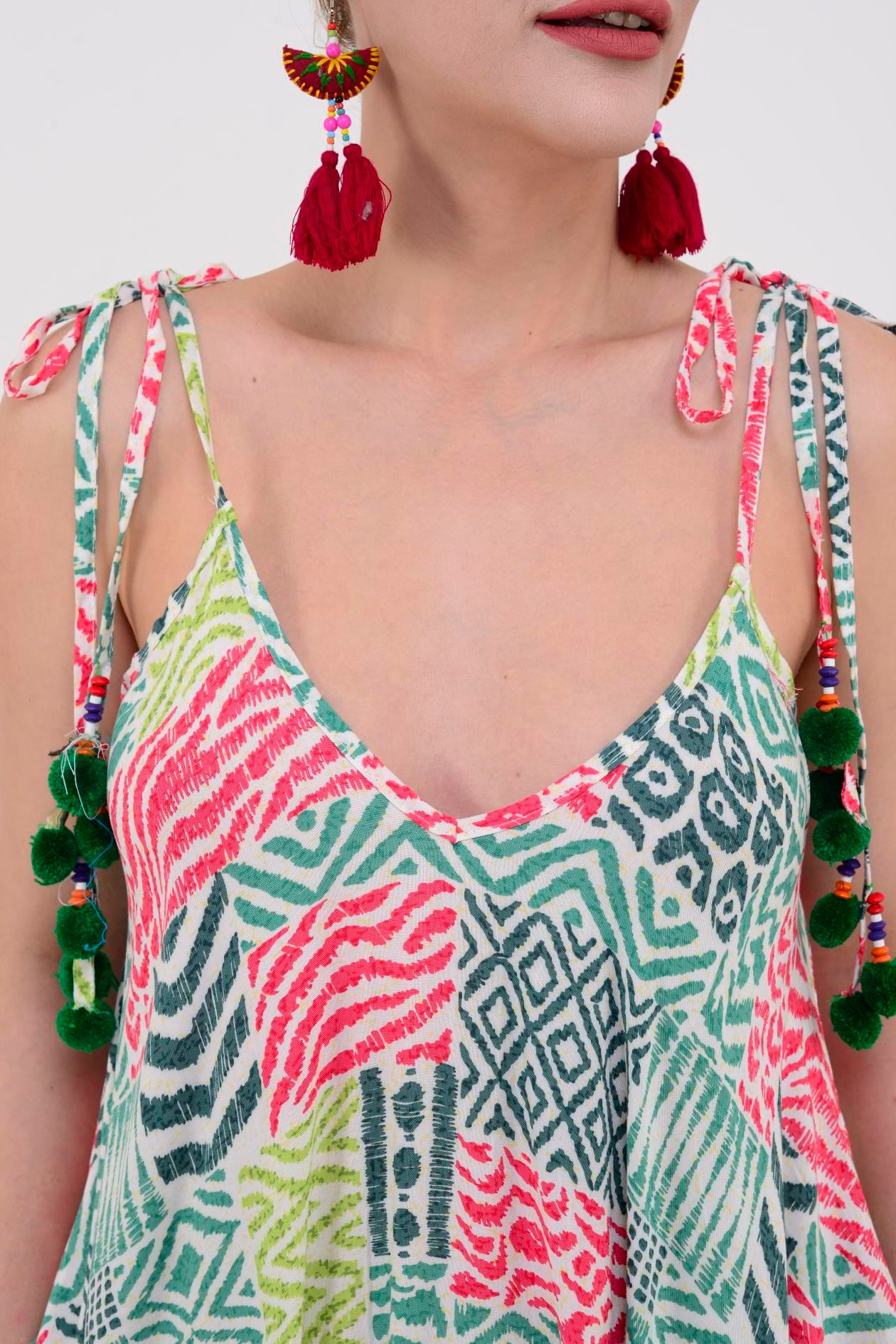 AS34 PATCHWORK PONPON DETAYLI TULUM