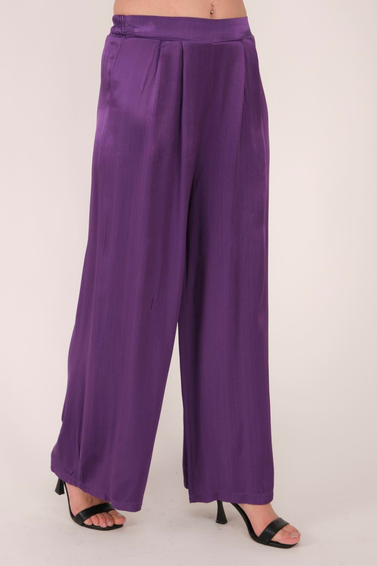 AW222 DÜZ DESEN SATEN PANTOLON