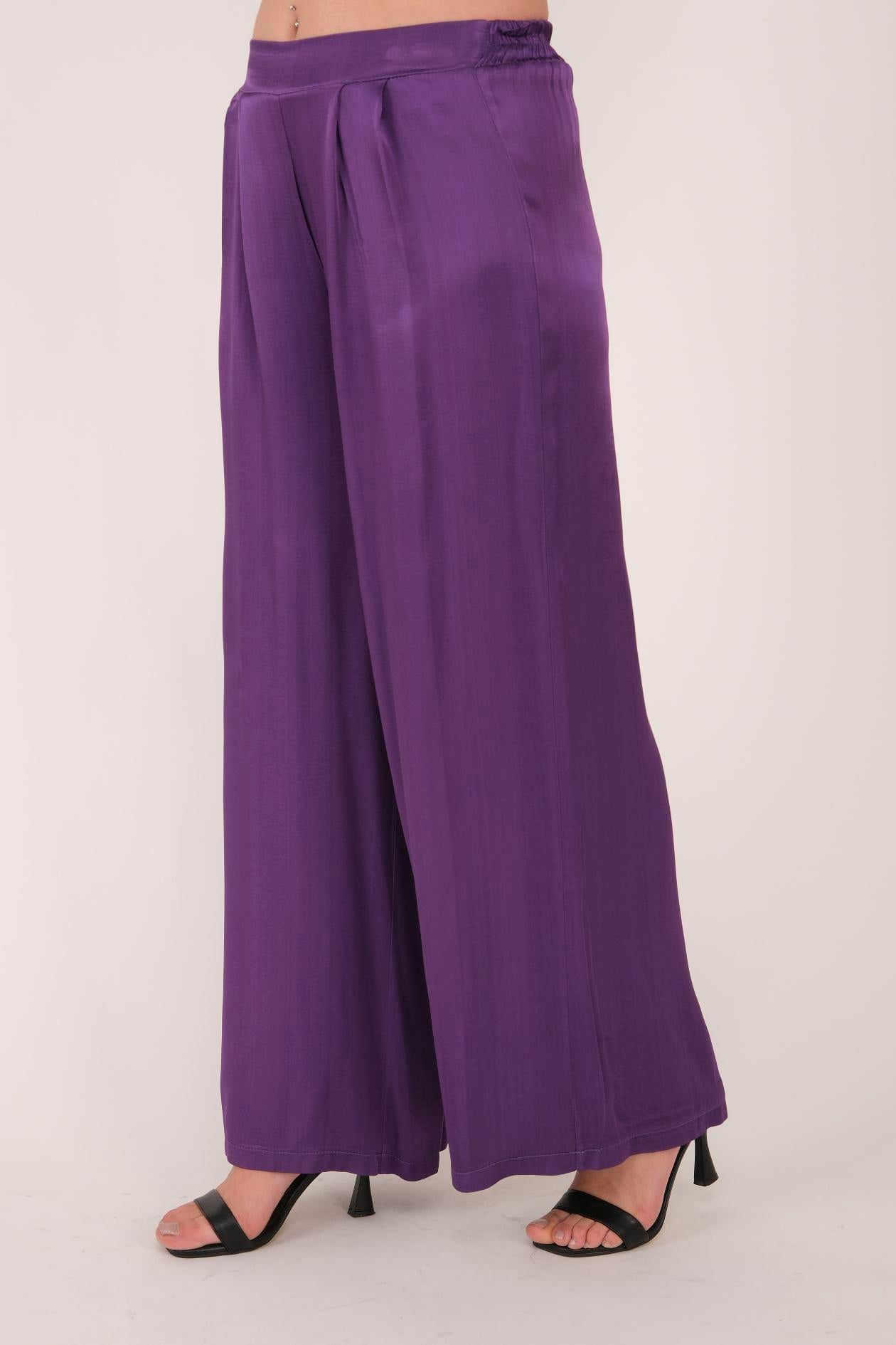 AW222 DÜZ DESEN SATEN PANTOLON
