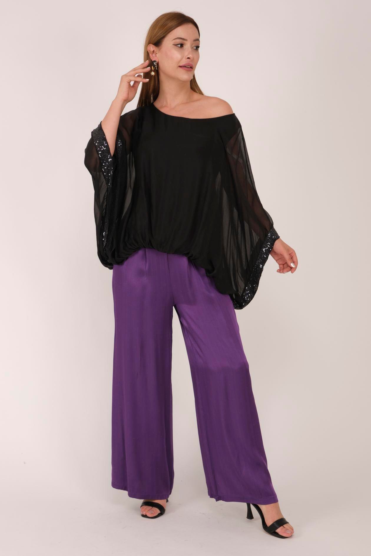 AW222 DÜZ DESEN SATEN PANTOLON