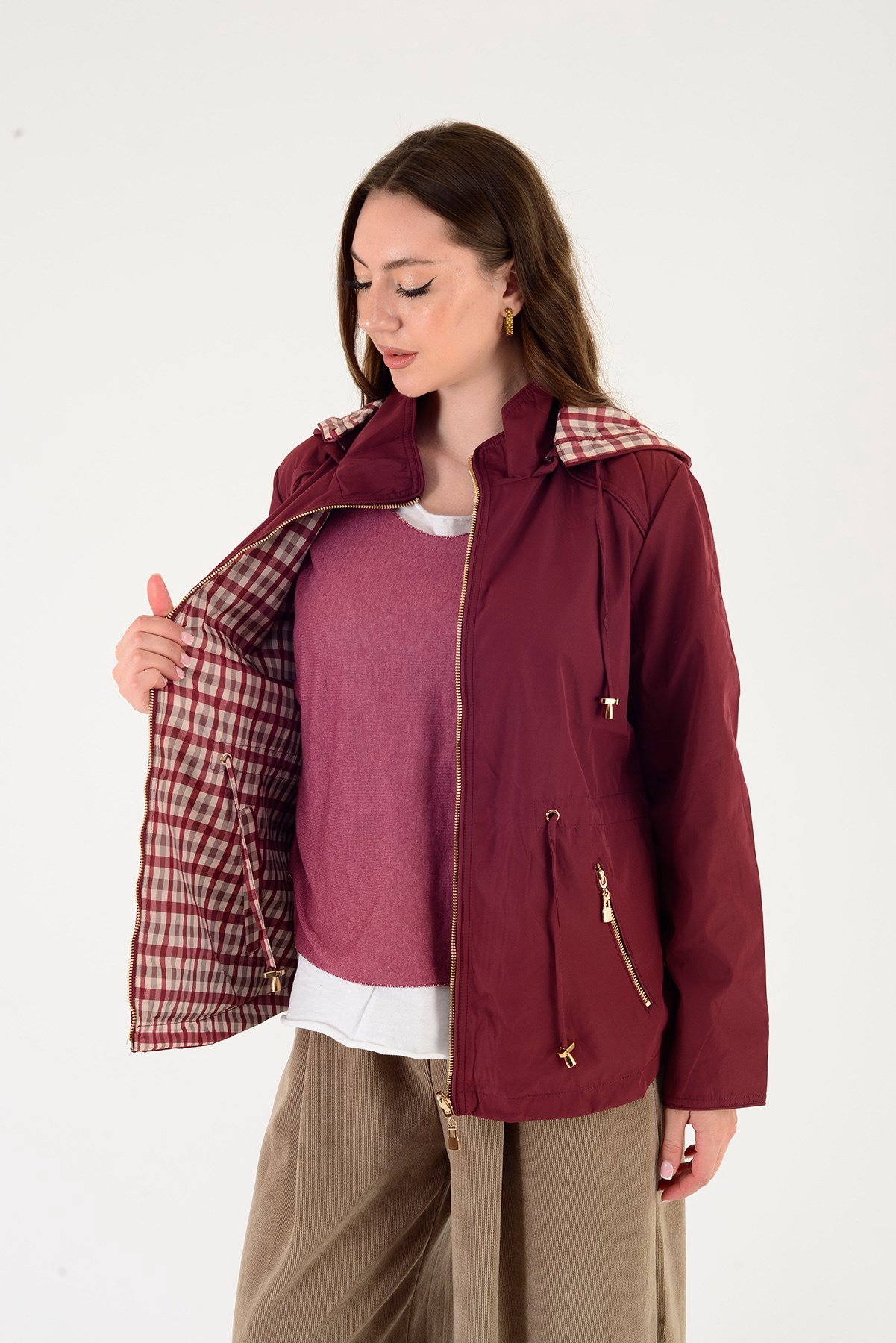 H-69972 TWIN EKOSE DESEN ÇİFT TARAFLI YAĞMURLUK