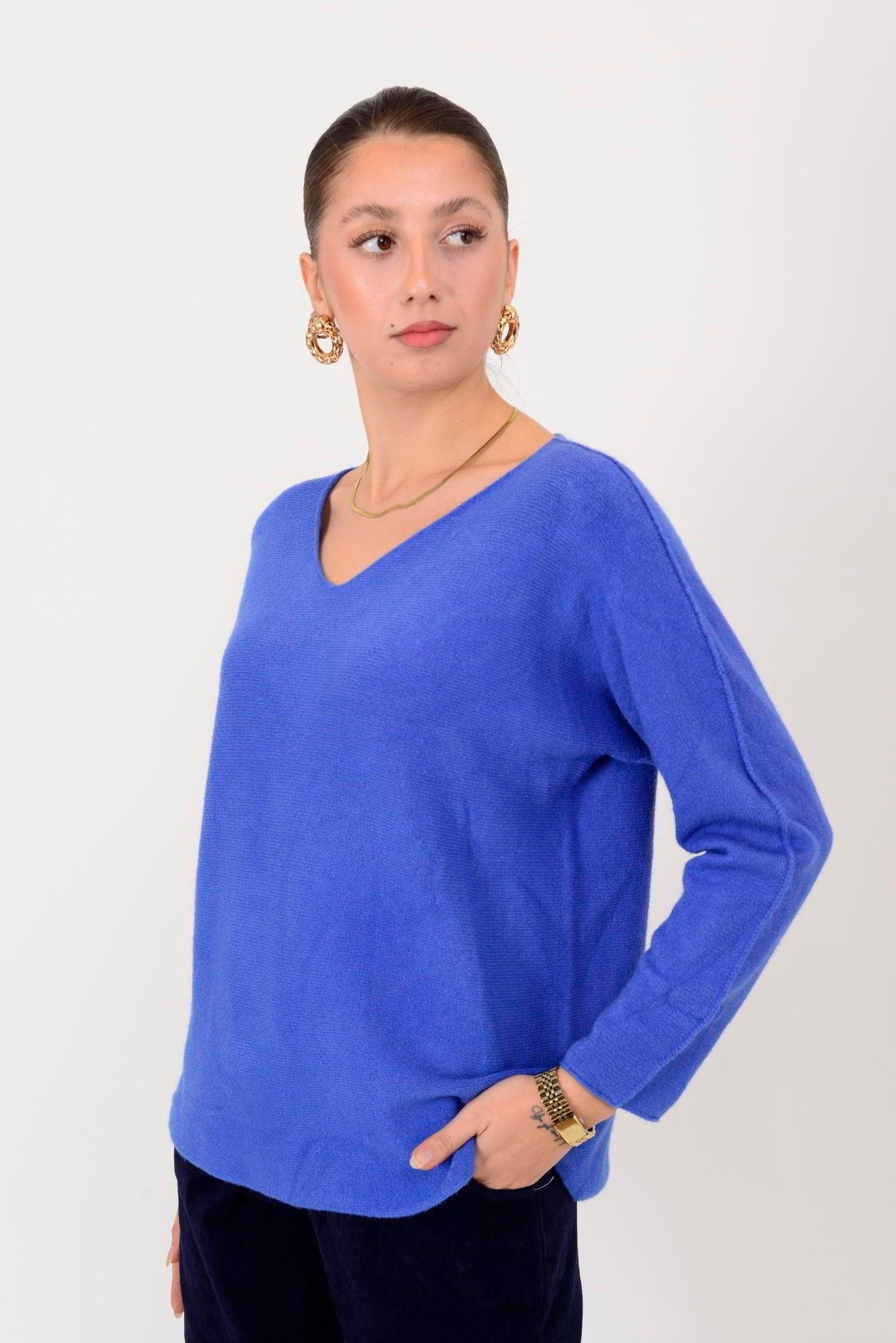 HM7002 V YAKA TRİKO BLUZ