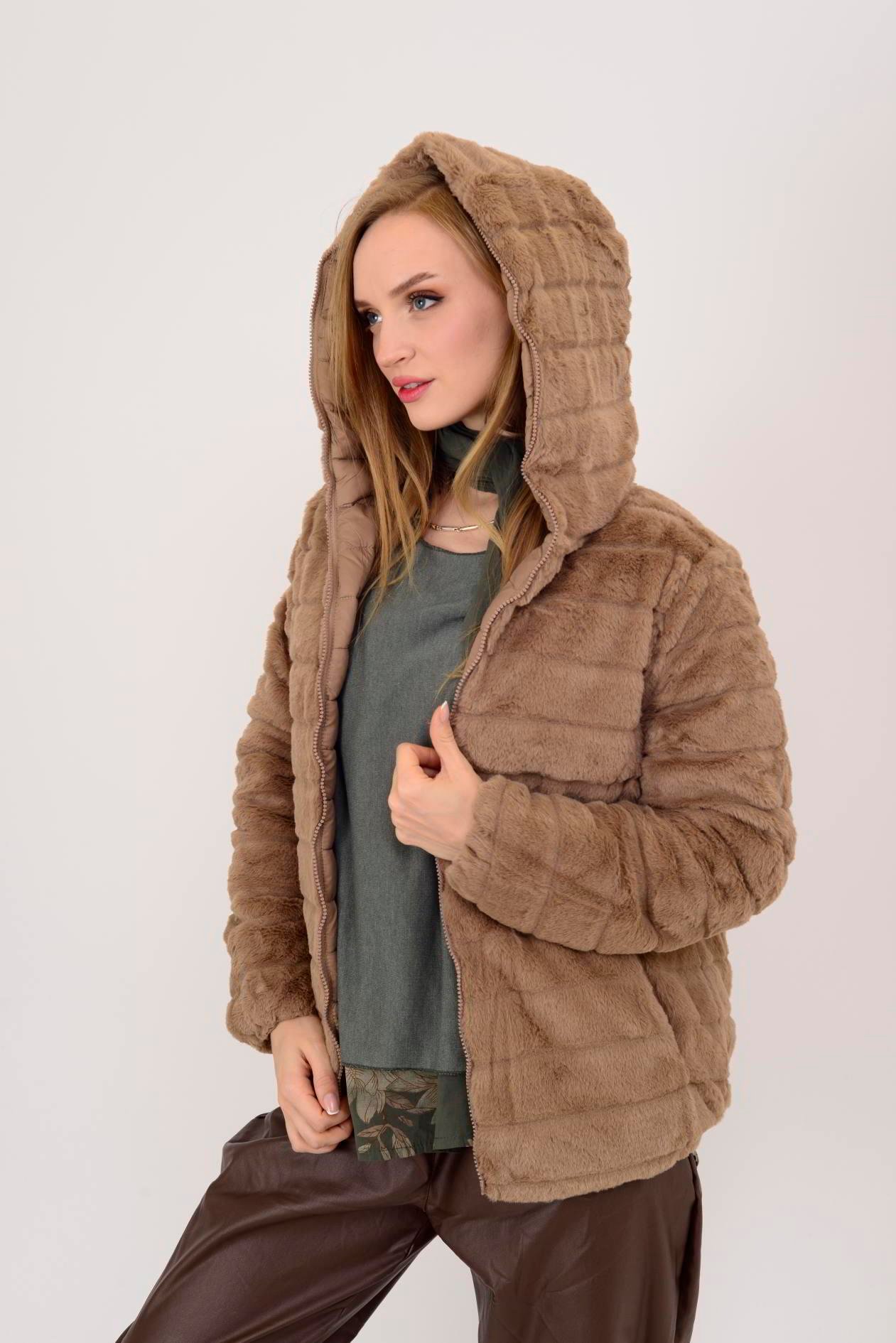 HV811 TWIN KÜRK DETAYLI ÇİFT TARAFLI MONT