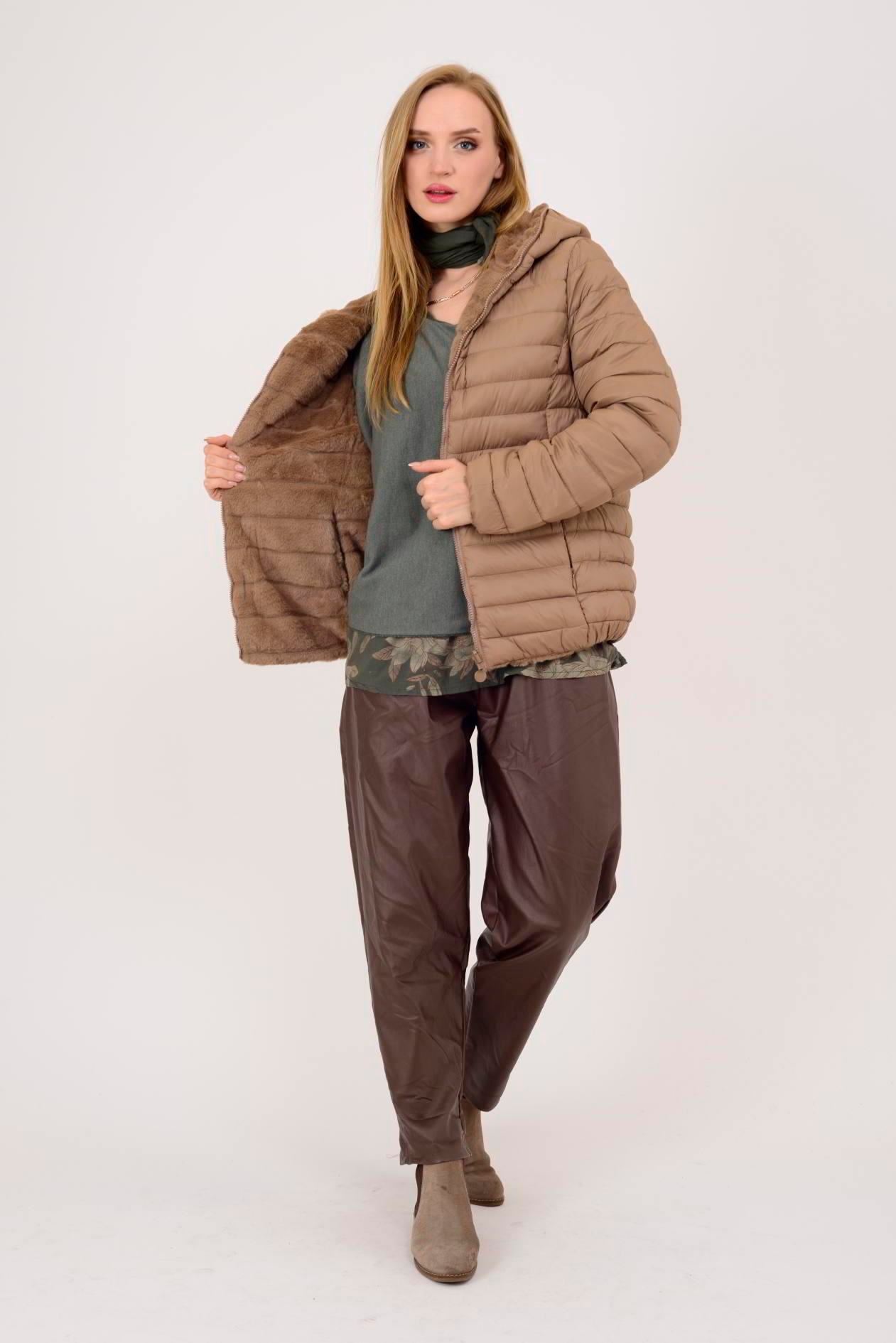 HV811 TWIN KÜRK DETAYLI ÇİFT TARAFLI MONT