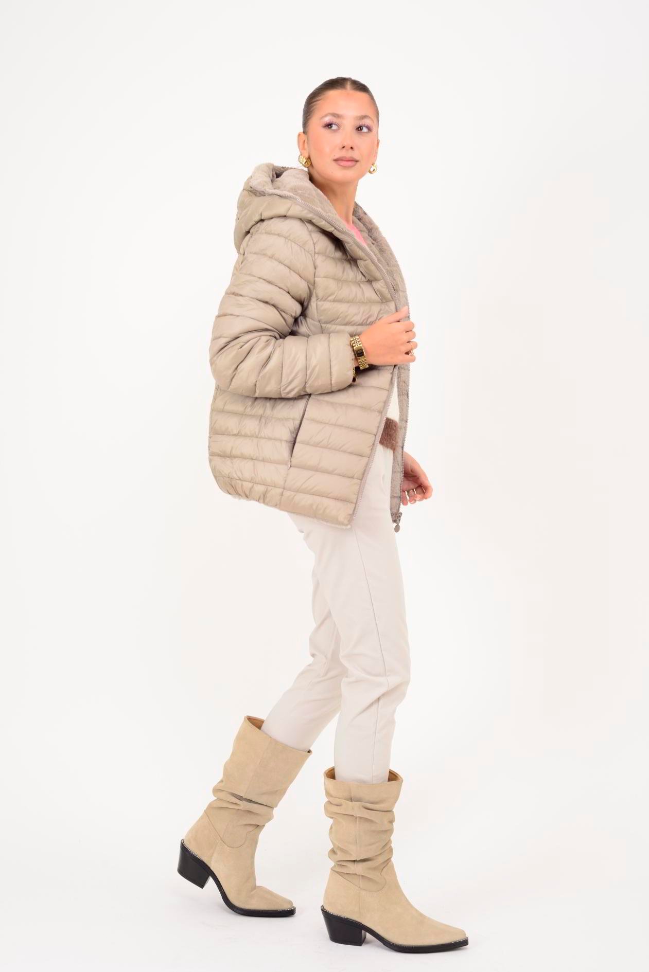 HV811 TWIN KÜRK DETAYLI ÇİFT TARAFLI MONT