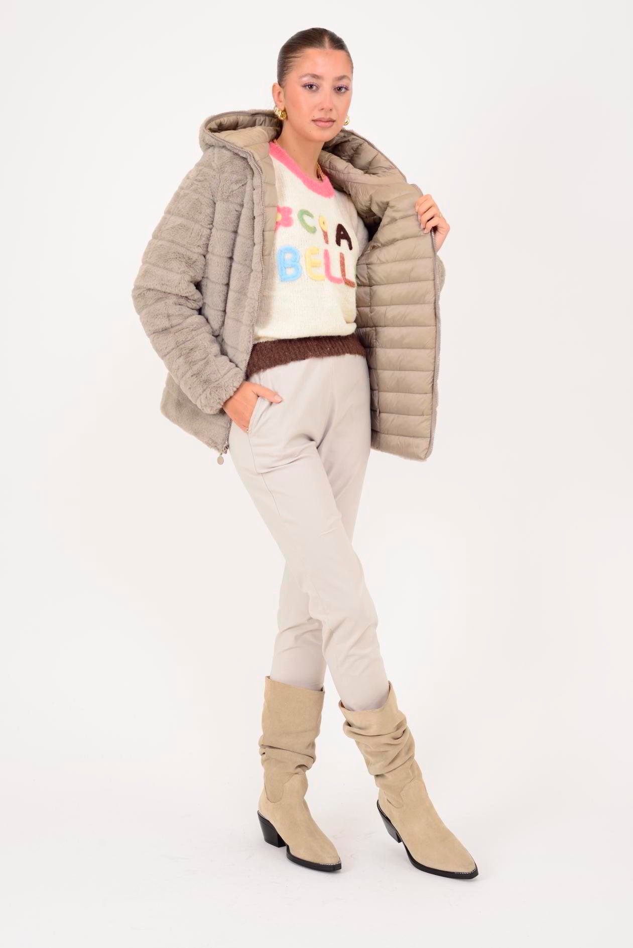 HV811 TWIN KÜRK DETAYLI ÇİFT TARAFLI MONT