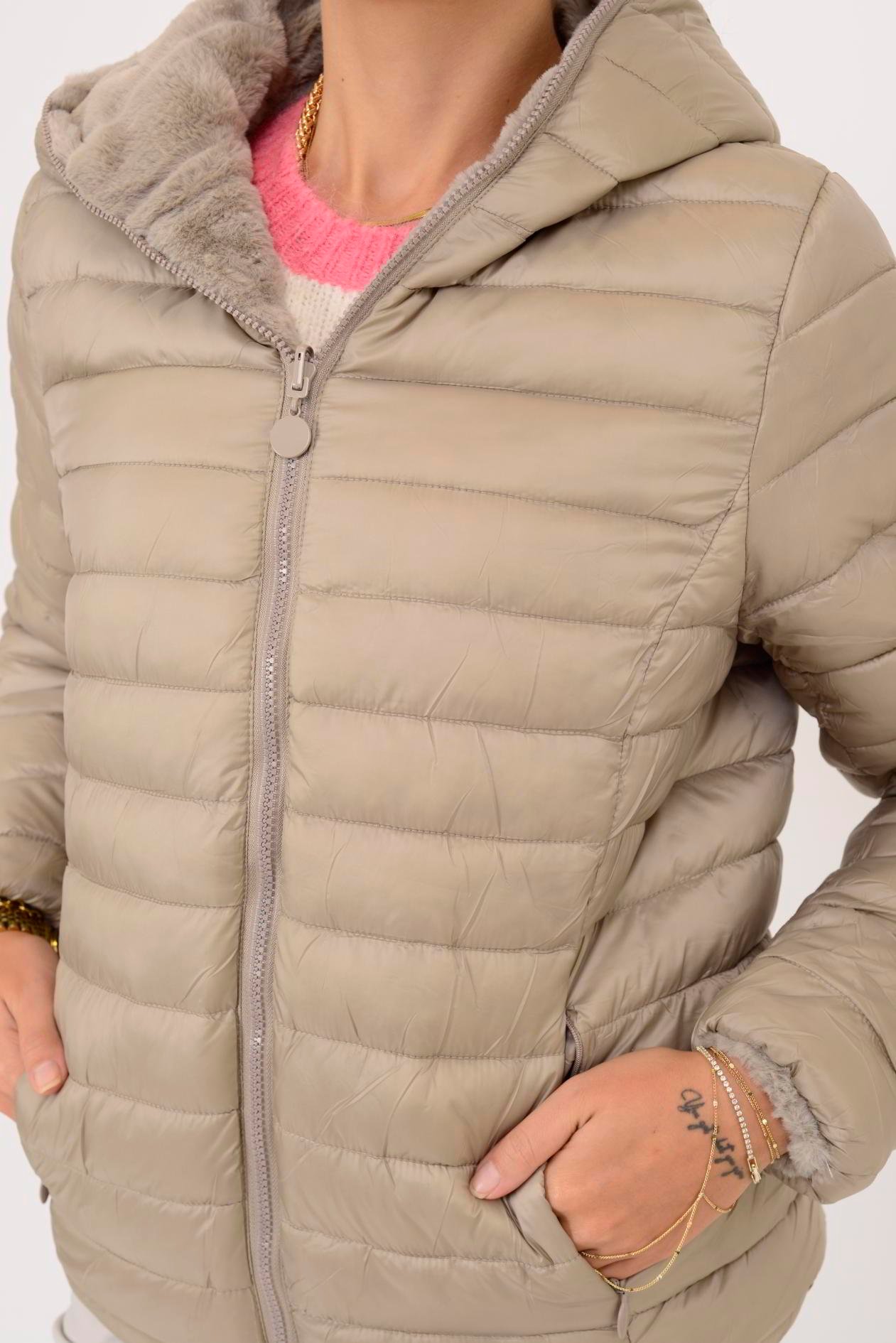 HV811 TWIN KÜRK DETAYLI ÇİFT TARAFLI MONT