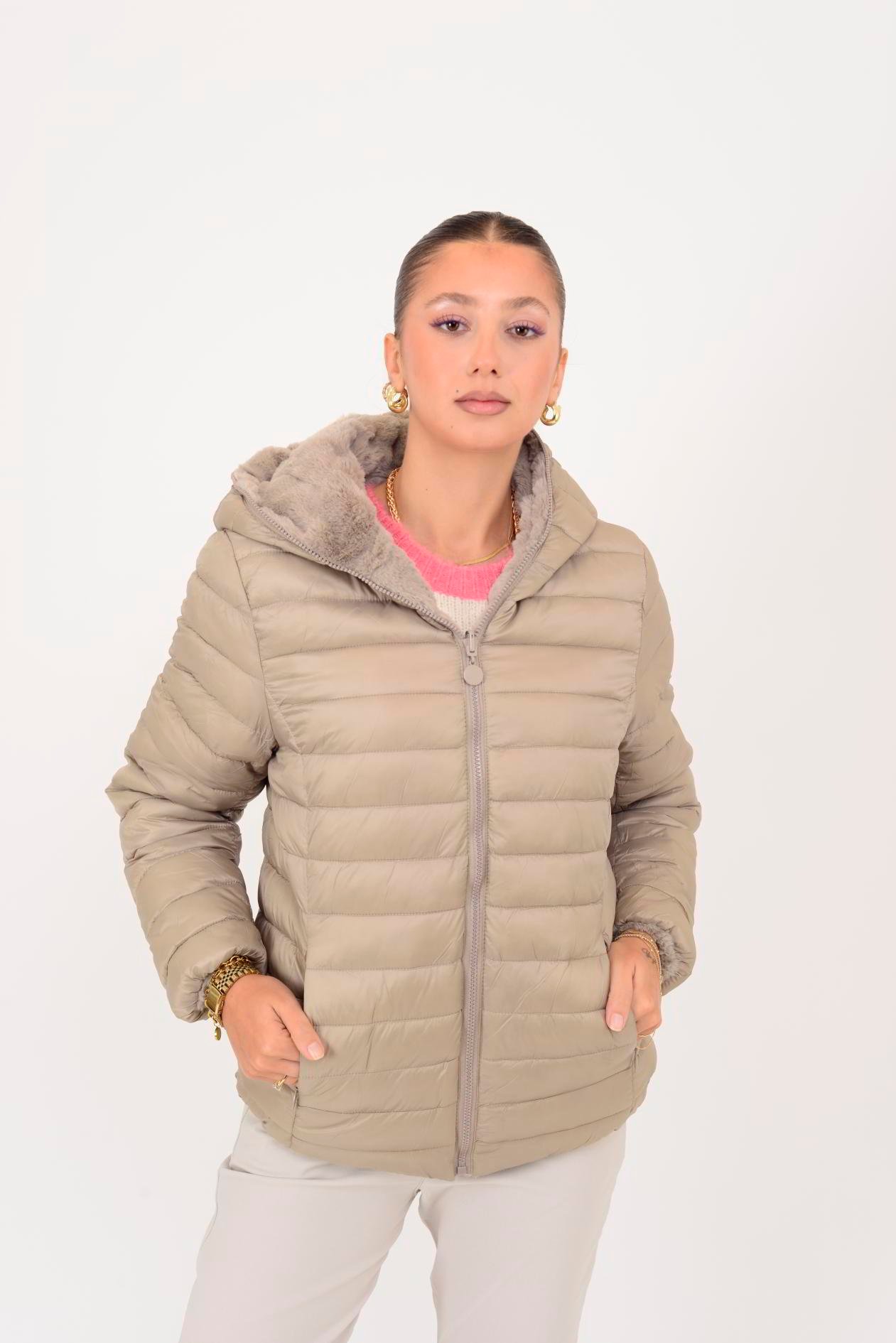 HV811 TWIN KÜRK DETAYLI ÇİFT TARAFLI MONT