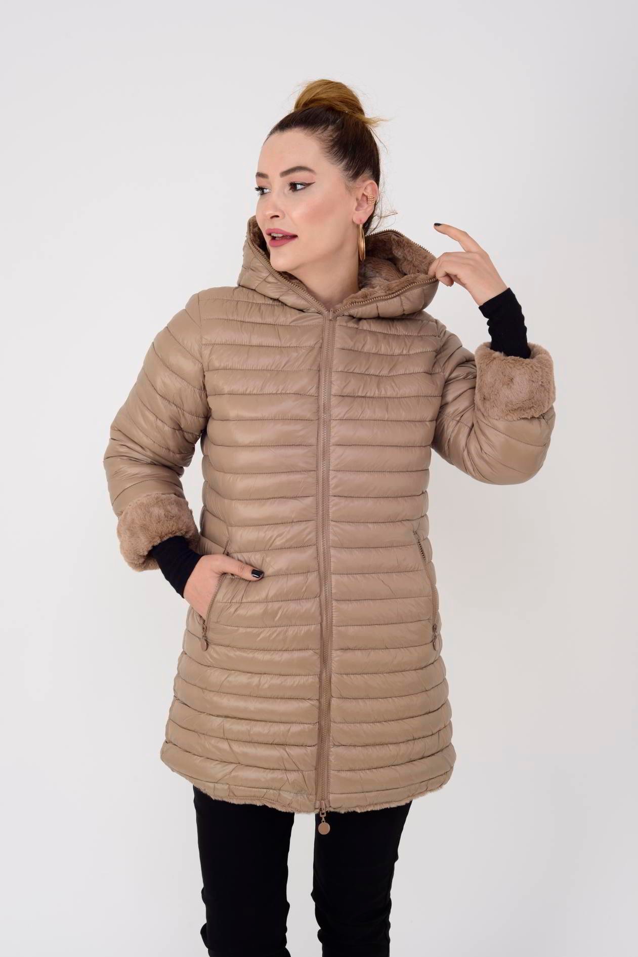 HV871 TWIN KÜRK DETAYLI ÇİFT TARAFLI MONT