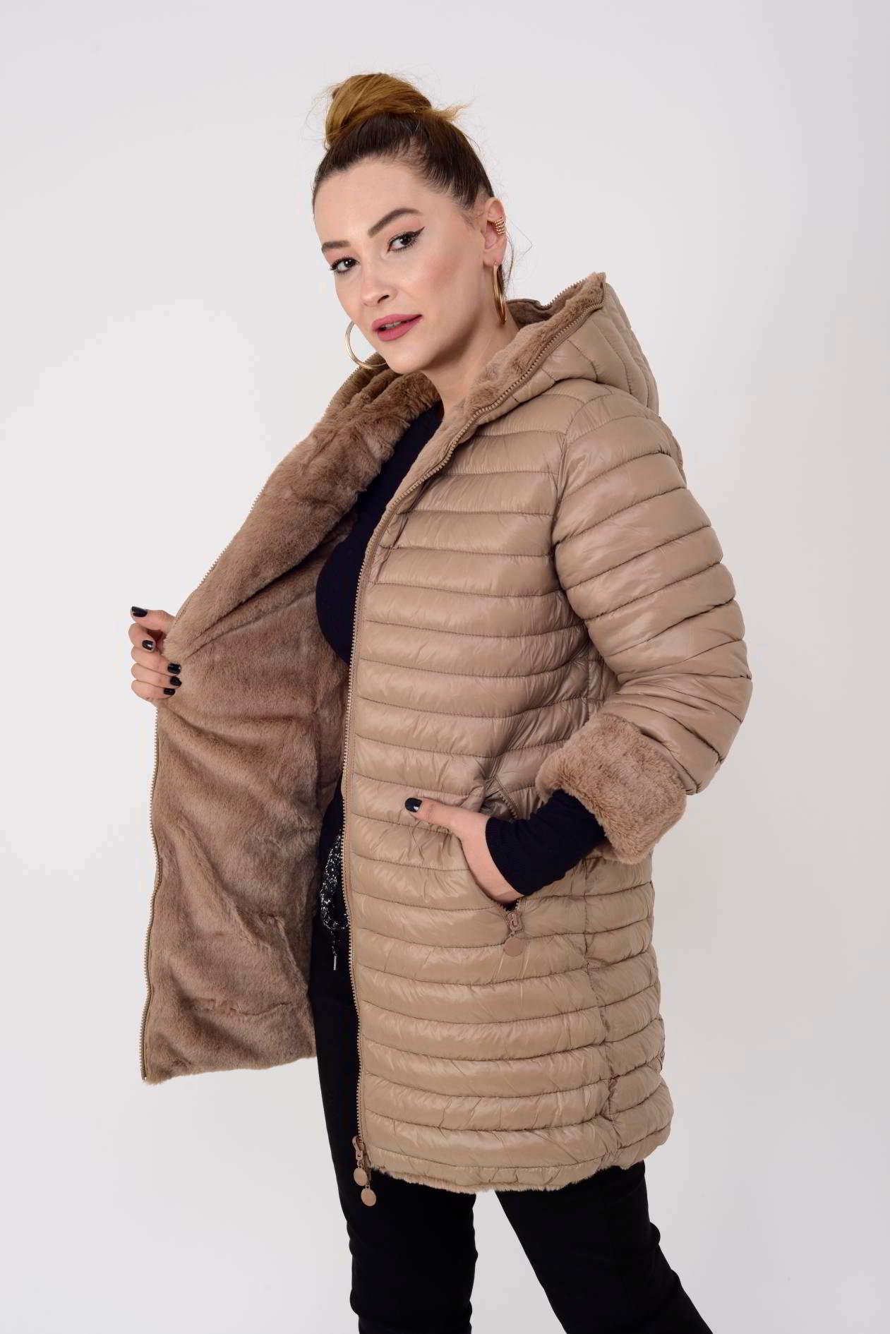 HV871 TWIN KÜRK DETAYLI ÇİFT TARAFLI MONT