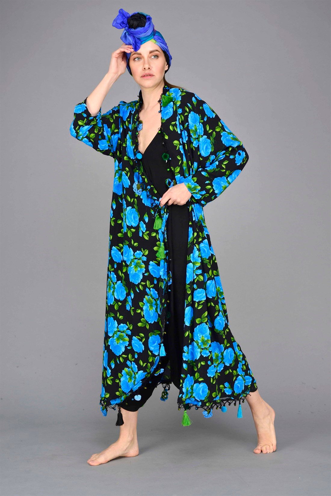 İST11 GÜL DESEN BOHO KAP