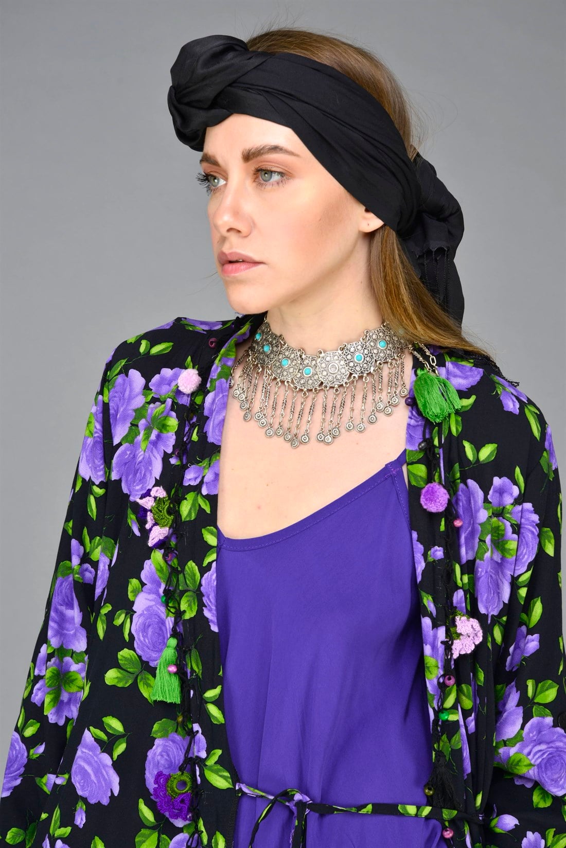 İST11 GÜL DESEN BOHO KAP