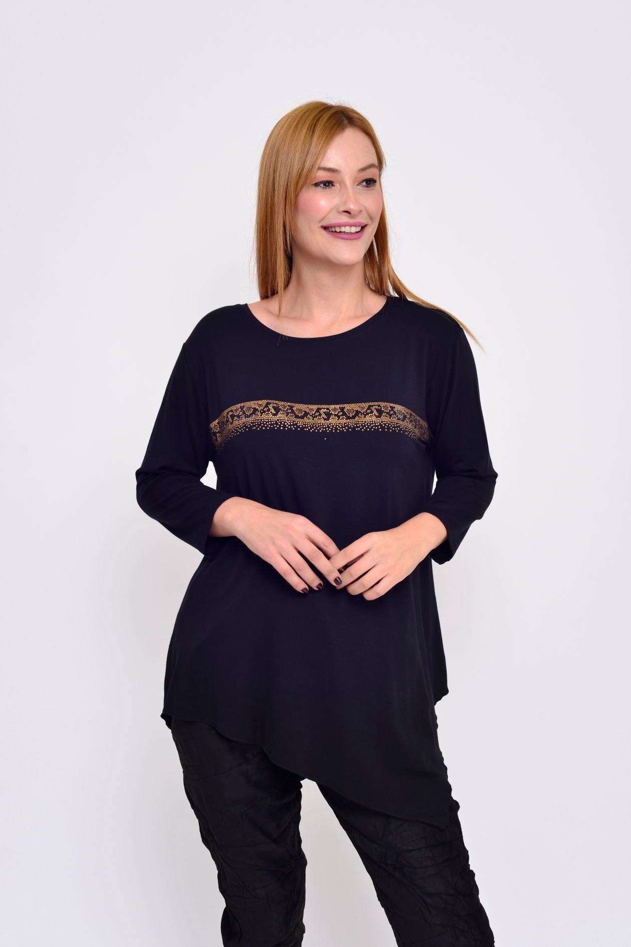 JY-220 GOLD ŞERİTLİ BLUZ