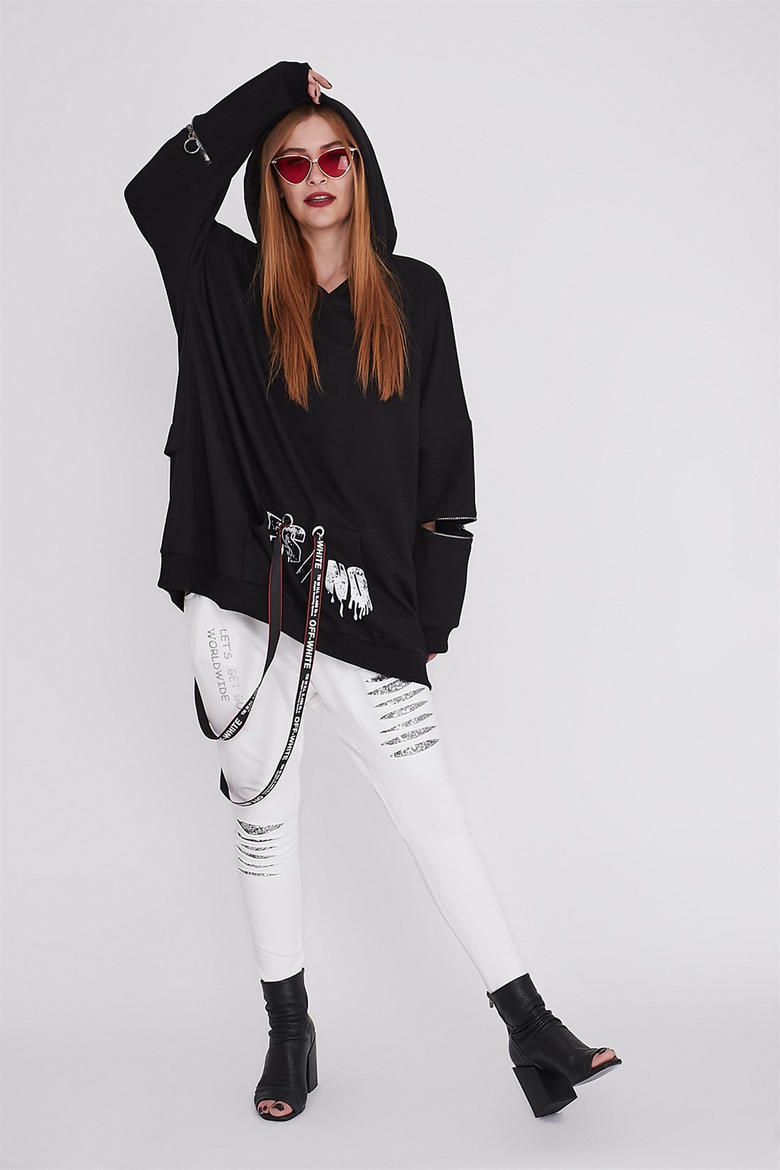 JY642 KOL FERMUAR DETAYLI SWEATSHIRT