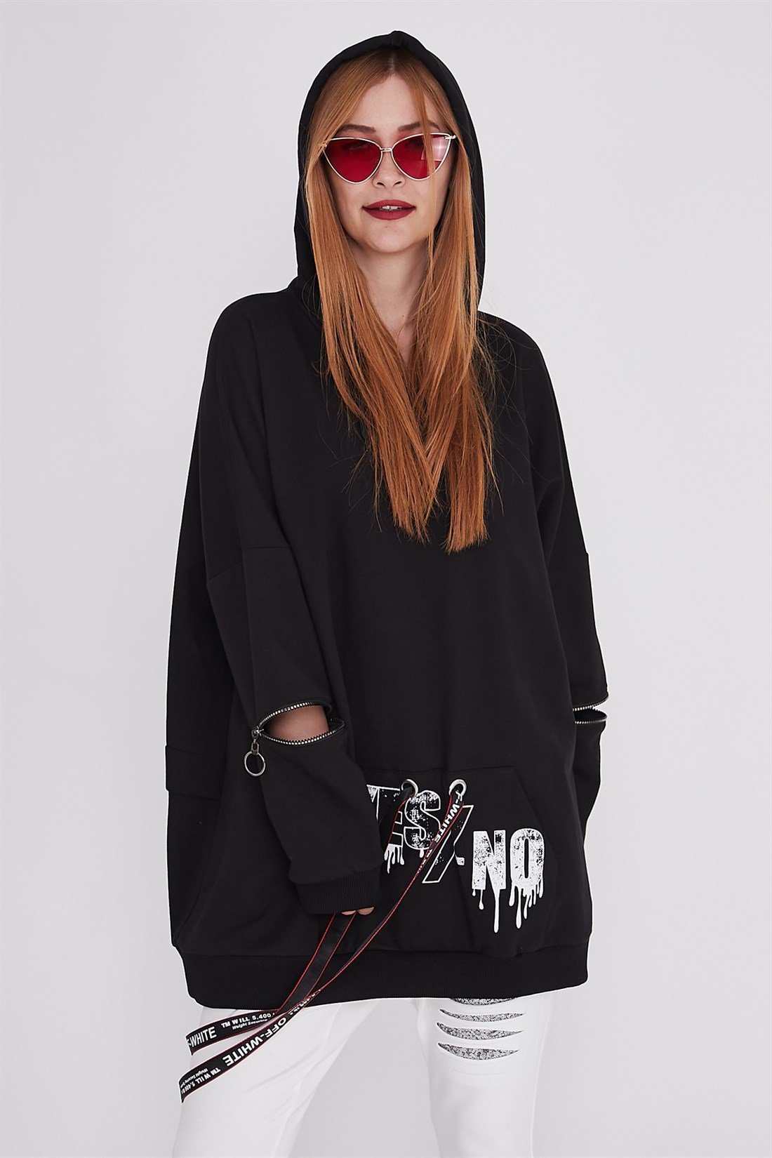 JY642 KOL FERMUAR DETAYLI SWEATSHIRT
