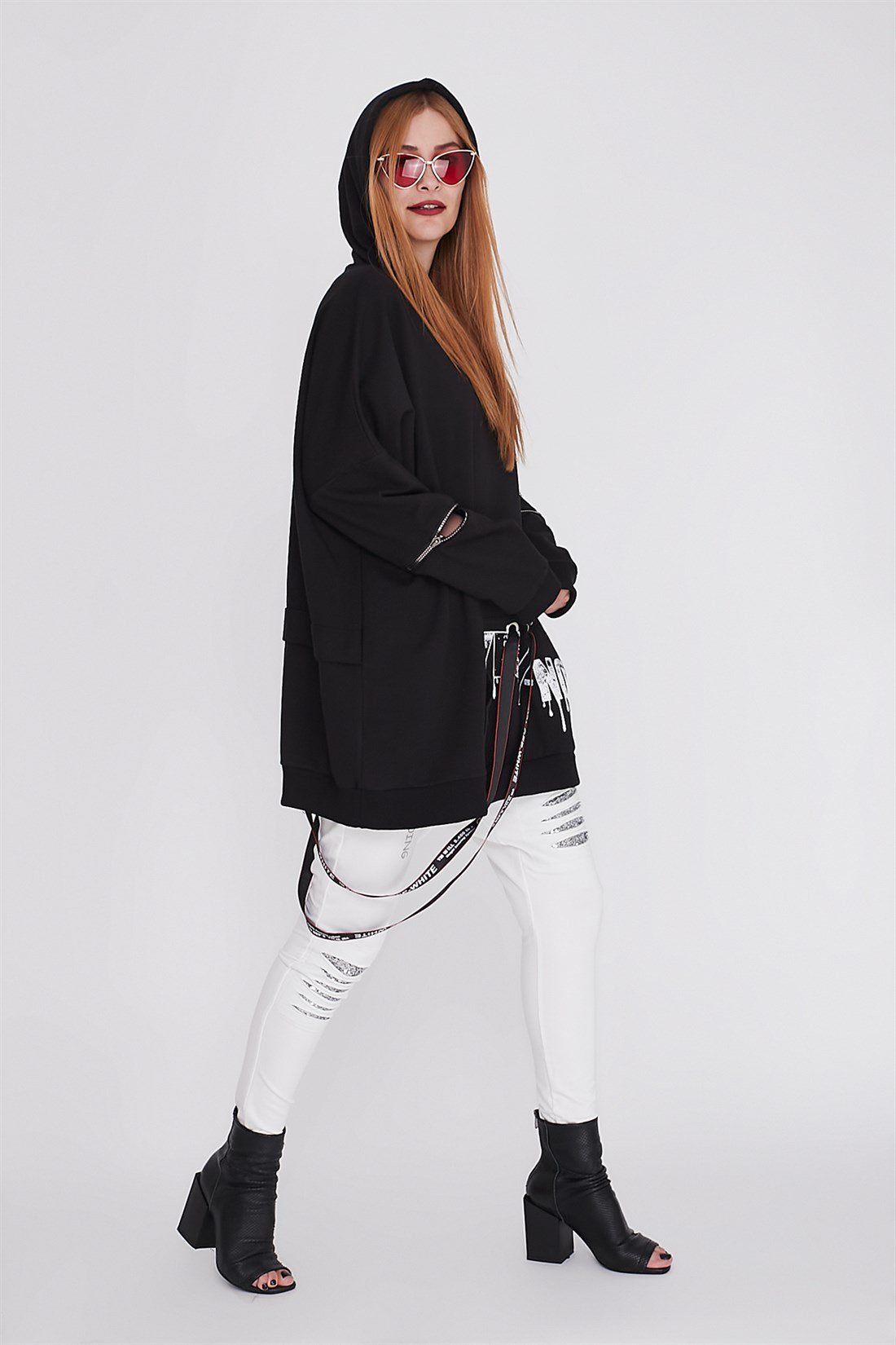 JY642 KOL FERMUAR DETAYLI SWEATSHIRT
