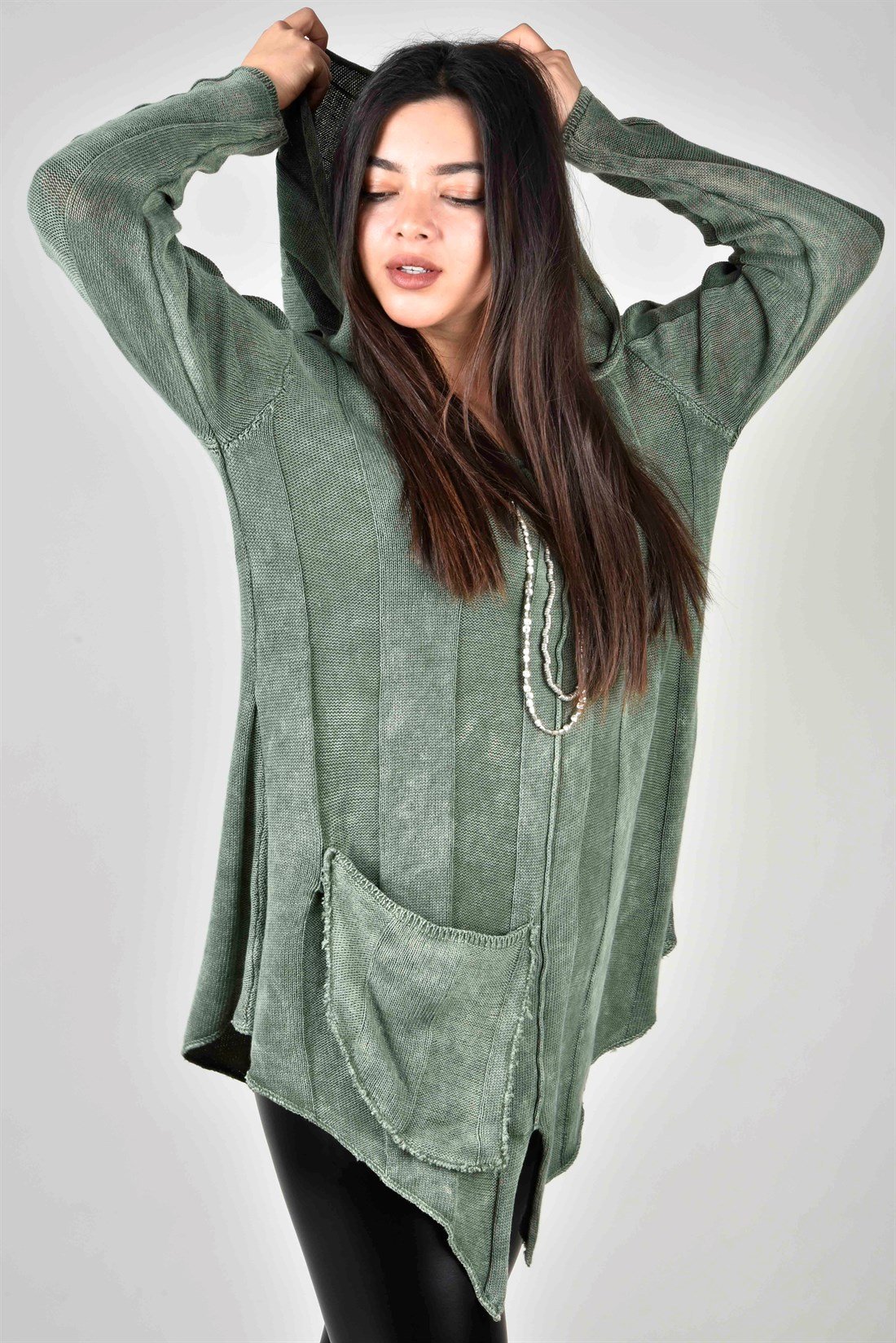 KAPÜŞONLU TRİKO SWEATSHIRT