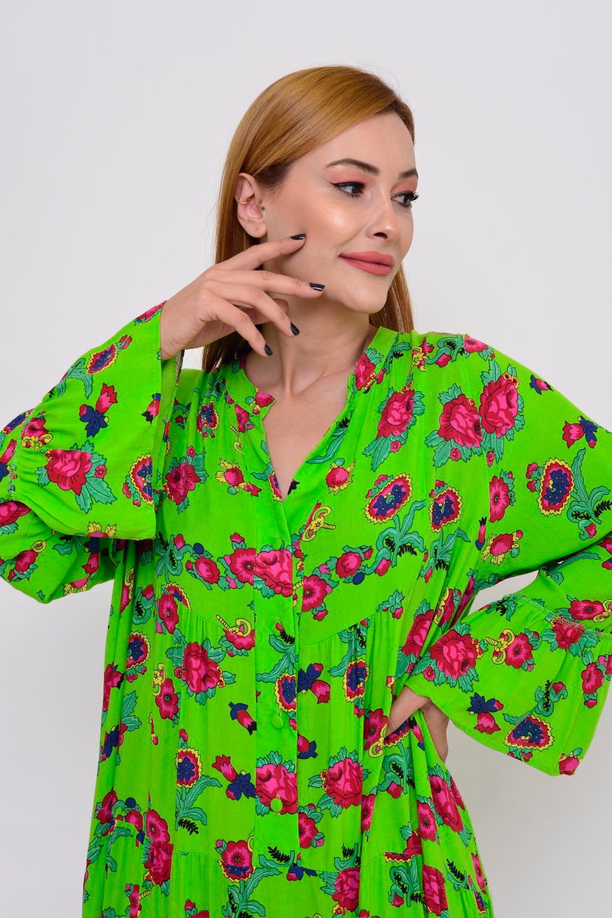 PM00108 PHARA BOHO UZUN ELBİSE