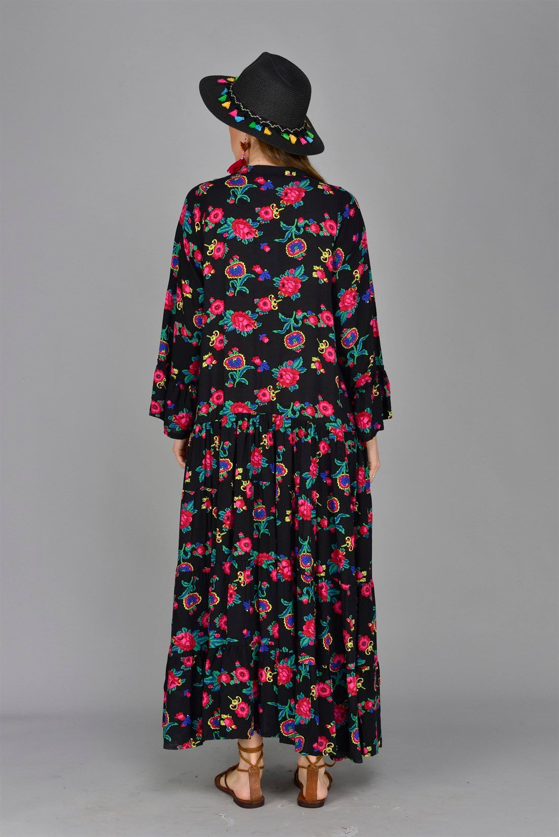 PM00108 PHARA BOHO UZUN ELBİSE