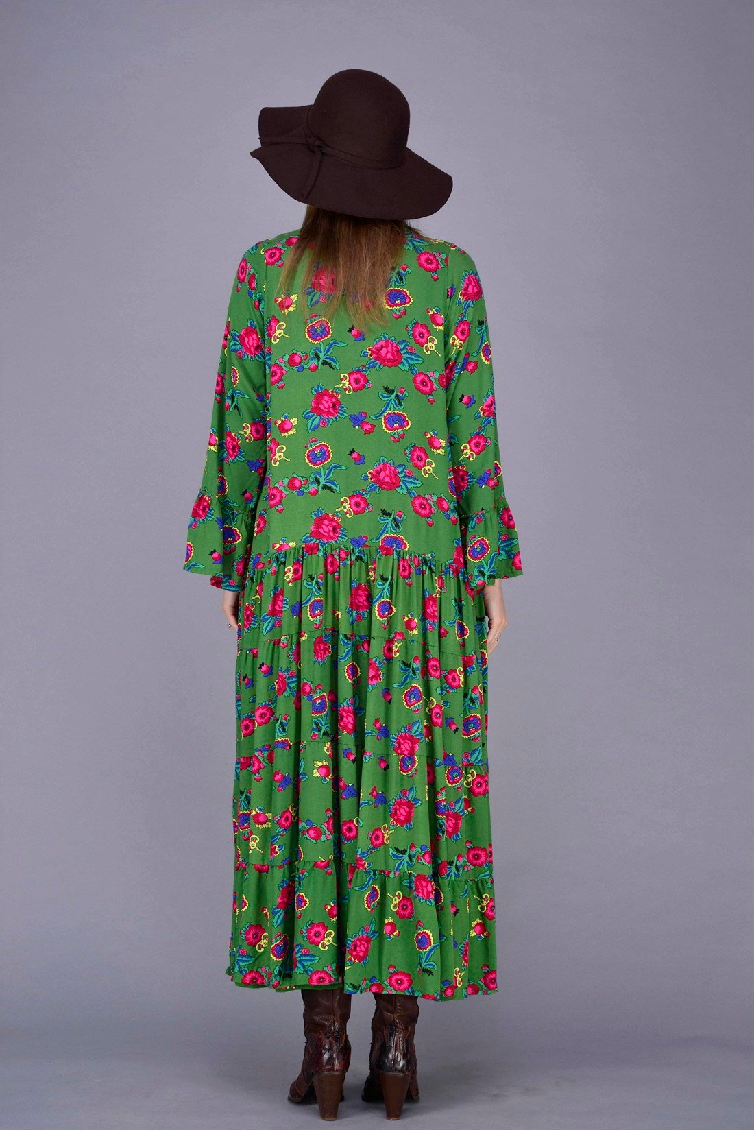 PM00108 PHARA BOHO UZUN ELBİSE
