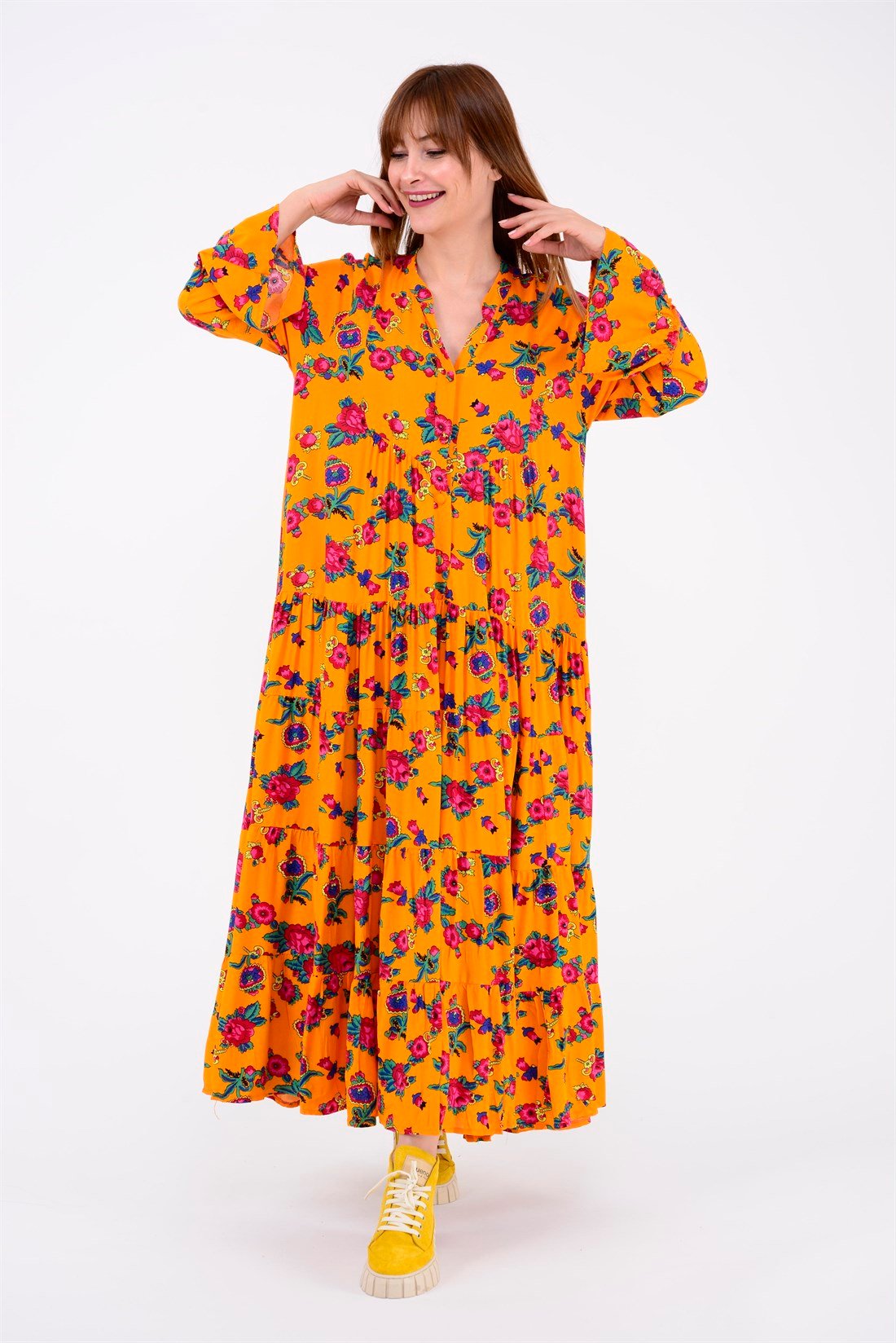 PM00108 PHARA BOHO UZUN ELBİSE