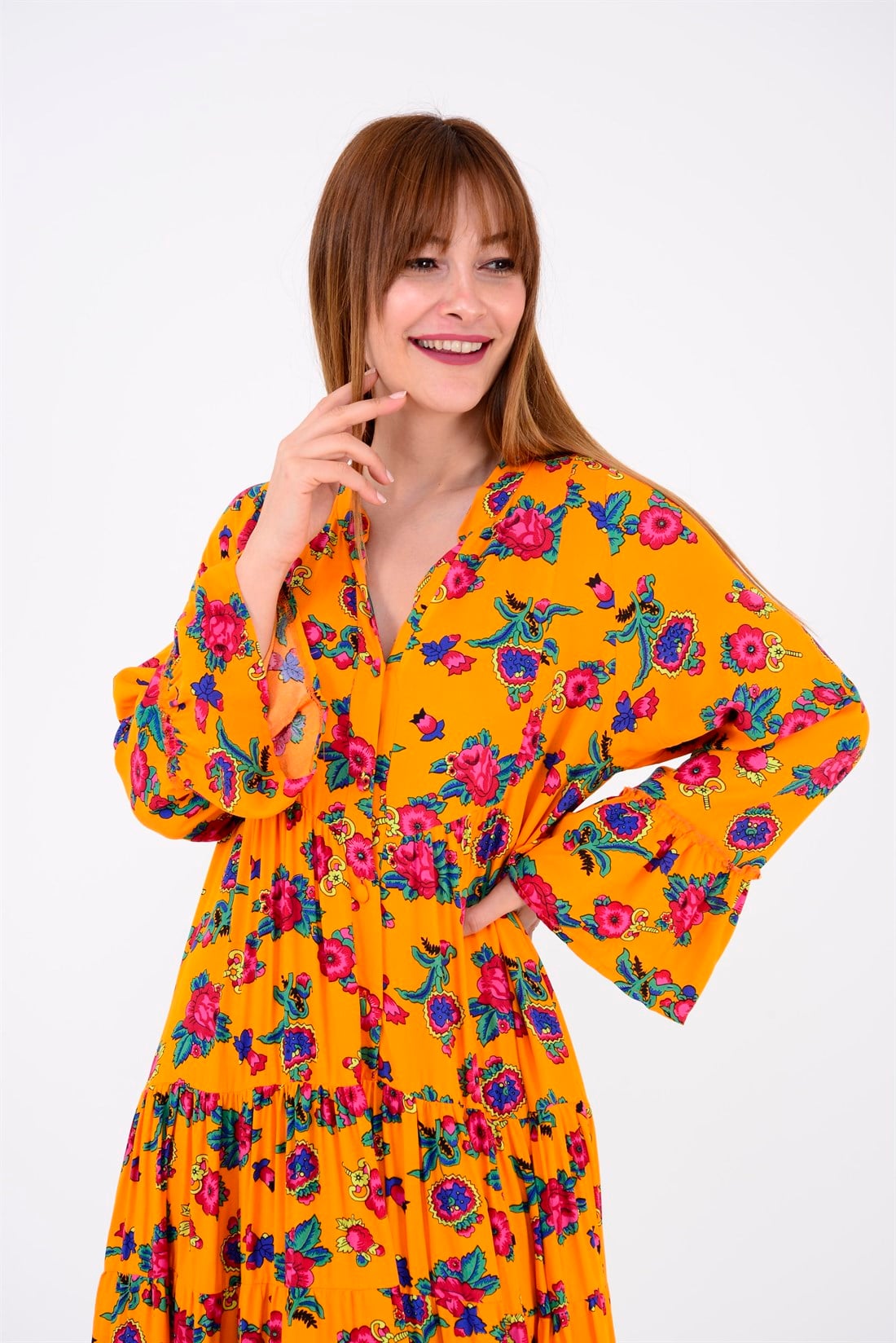 PM00108 PHARA BOHO UZUN ELBİSE