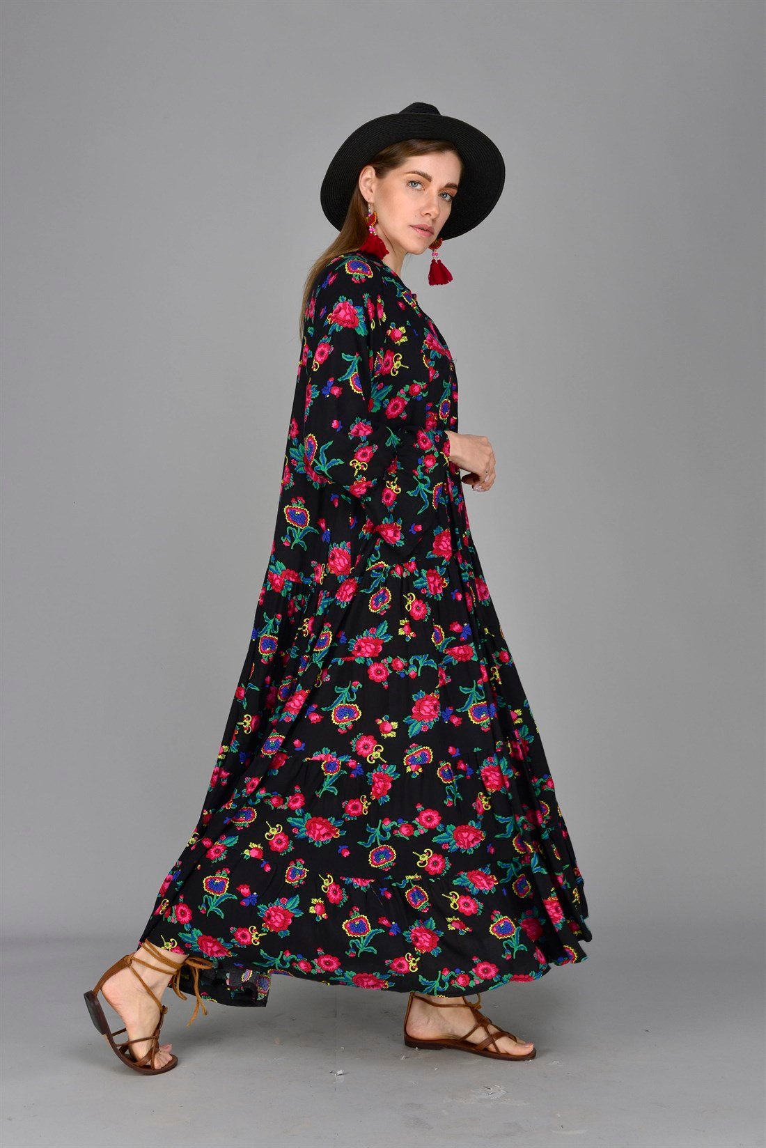PM00108 PHARA BOHO UZUN ELBİSE