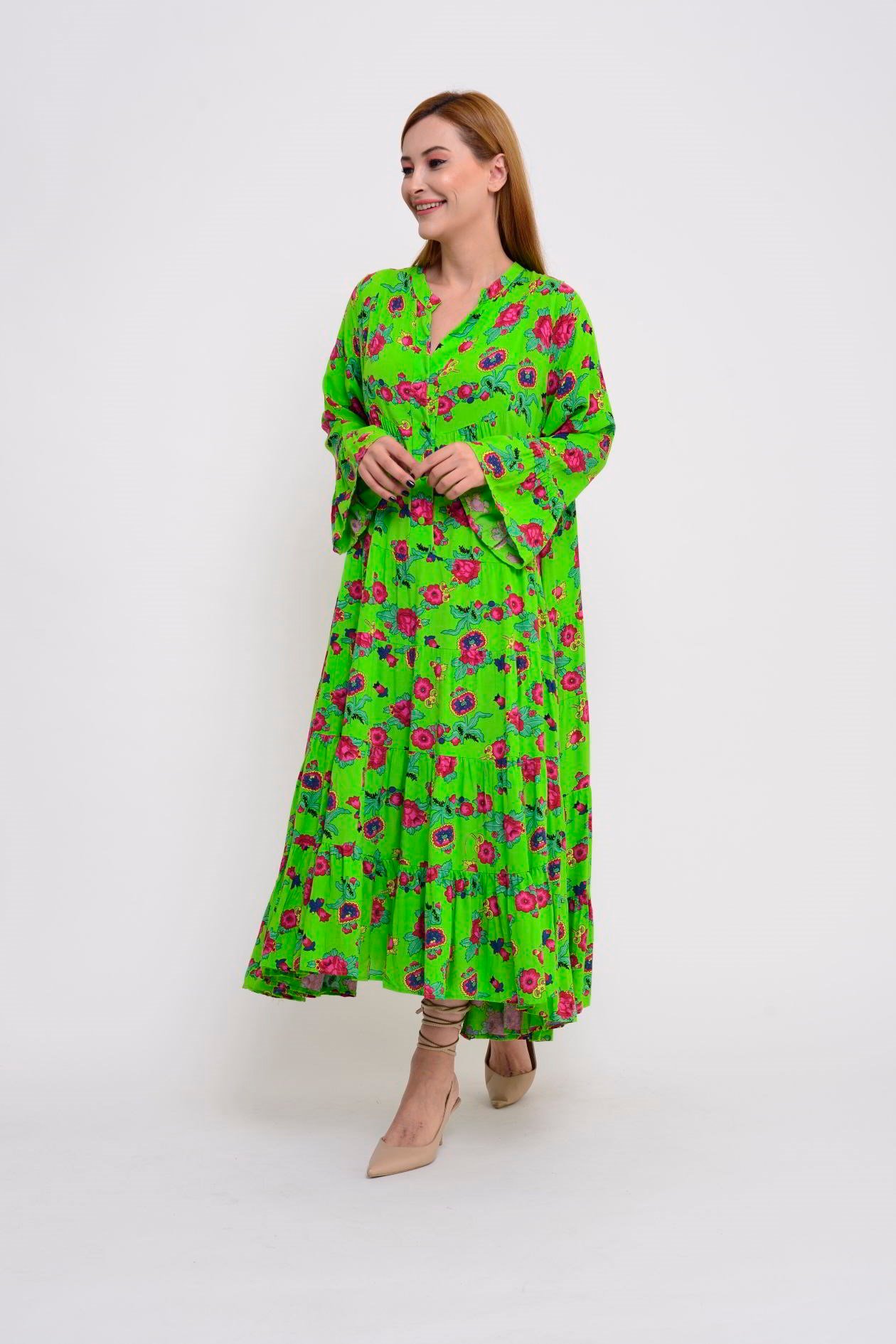 PM00108 PHARA BOHO UZUN ELBİSE